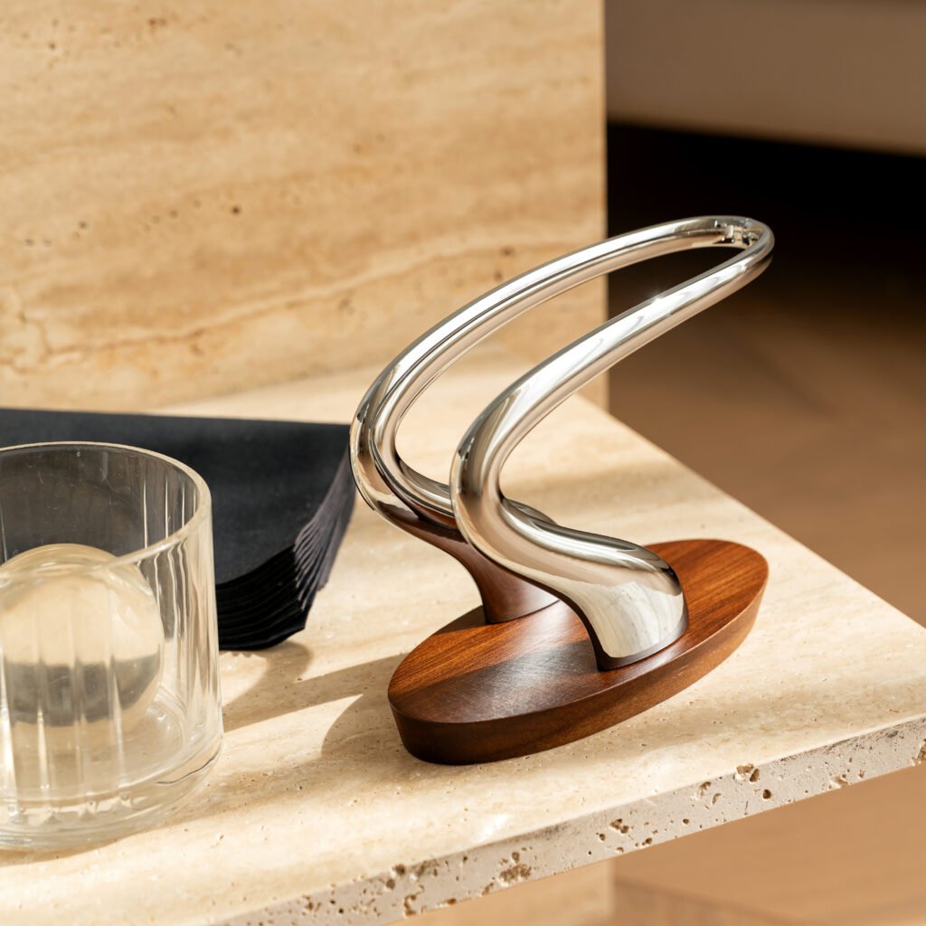 10 1 1 Steel Napkin Holder for Vertical Display - Premium Mirror Polished Stainless Steel Geometric Stand by Apexerahomelife.