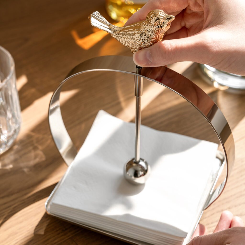 100 5 1 Steel Napkin Holder for Modern Table - Luxury Mirror Polished Stainless Steel Tissue Stand by Apexerahomelife.