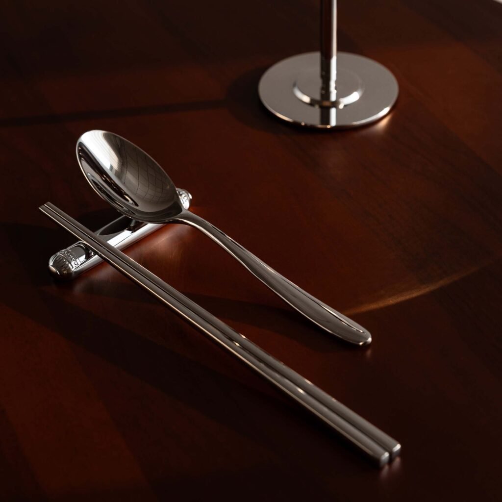 101 1 1 Steel Flatware Rest for Elegant Dining - Luxury Mirror Polished Stainless Steel Chopstick Holder by Apexerahomelife.