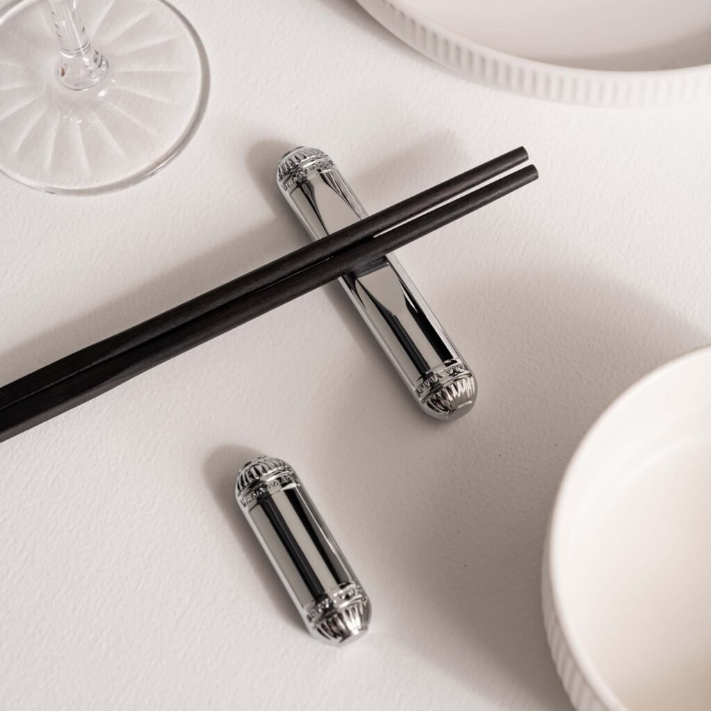 101 7 1 Steel Flatware Rest for Elegant Dining - Luxury Mirror Polished Stainless Steel Chopstick Holder by Apexerahomelife.