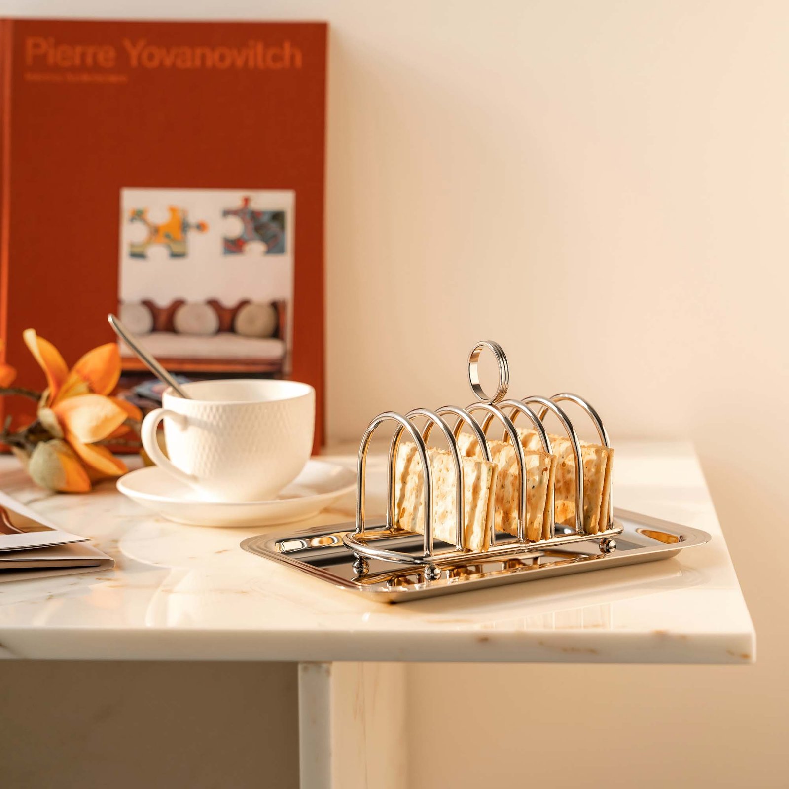Nordic creative stainless steel dessert toast rack, light luxury afternoon tea creative home decoration item - Image 7