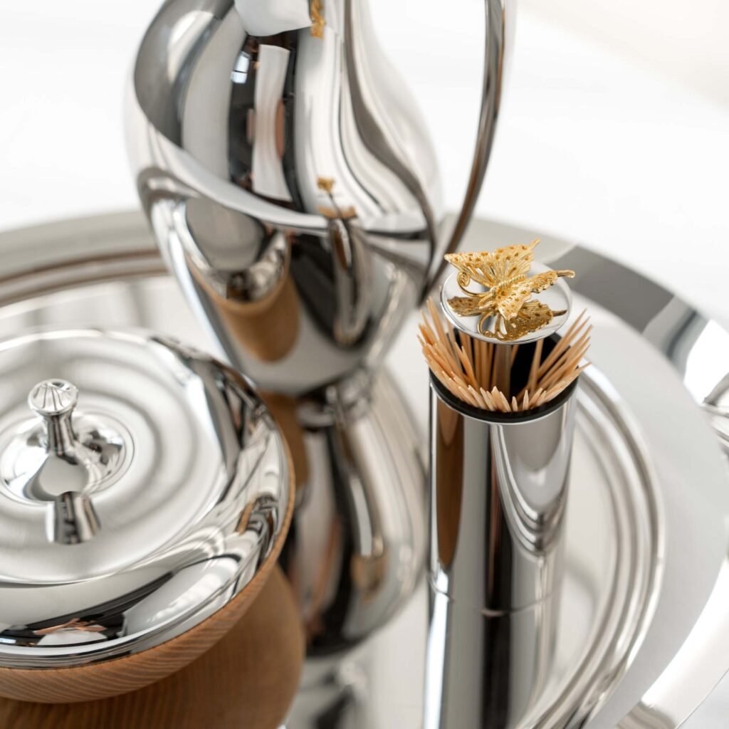 11 9 Steel Rose Toothpick Holder - Luxury Mirror Polished Stainless Steel Floral Sculpture by Apexerahomelife.