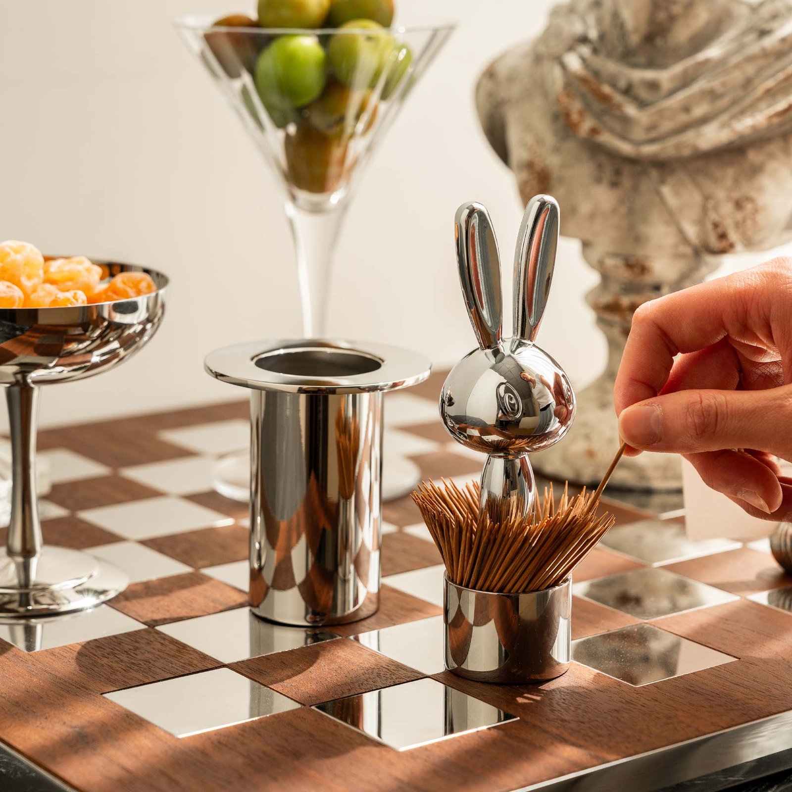 Creative stainless steel lucky bird-shaped toothpick holder, toothpick box, light luxury press-type automatic pop-up toothpick storage jar, home decoration item - Image 13