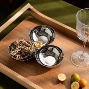 Creative stainless steel rose-shaped dried fruit bowls, creative household coffee tables, snack candies, pastries, fruit snack plates, tea and snack plates, home decoration ornaments