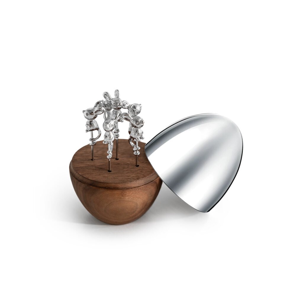 113 8 1 Steel Fruit Picks with Bird Design Holder - Luxury Mirror Polished Stainless Steel Appetizer Forks by Apexerahomelife.