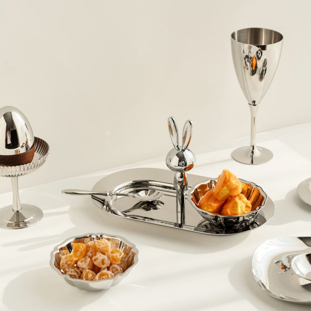 118 6 1 Steel Rabbit Bowl for Whimsical Decor - Luxury Mirror Polished Stainless Steel Bunny Snack Dish by Apexerahomelife.