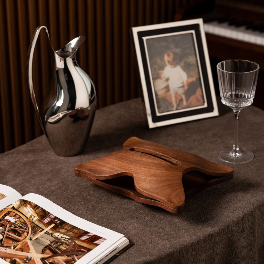 12 1 1 Apexerahomelife Sophisticated Dark Wood and Stainless Steel Tissue Box Cover Rectangle Holder