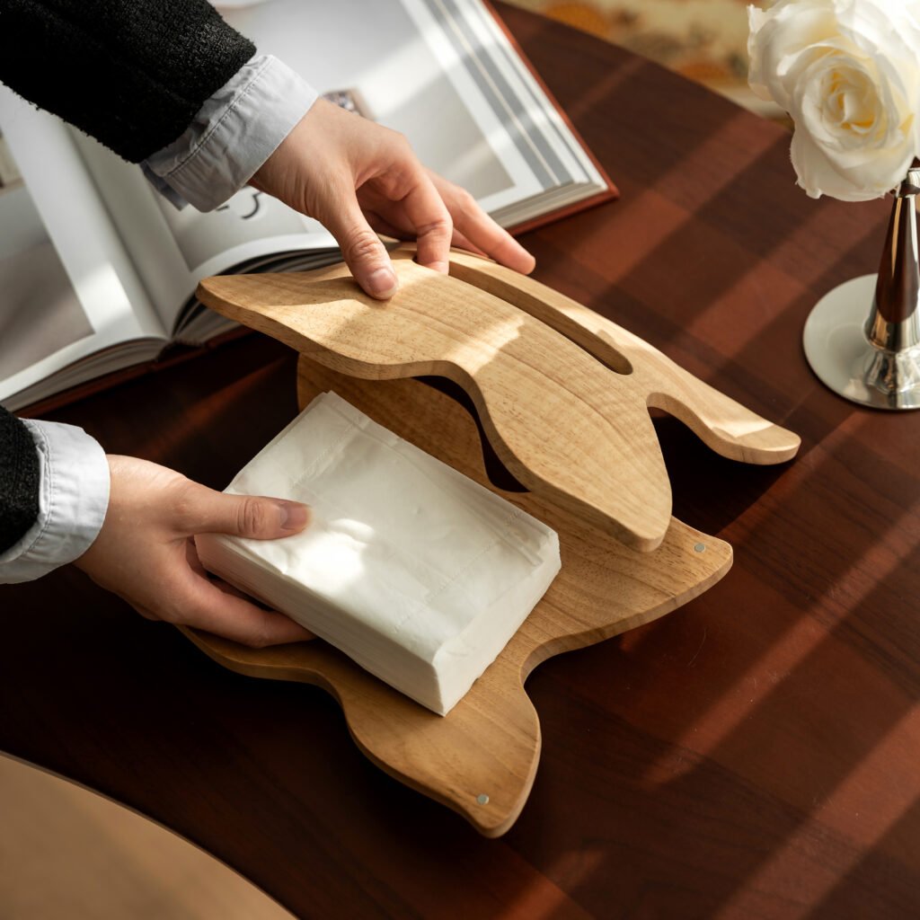 12 9 1 Apexerahomelife Sophisticated Dark Wood and Stainless Steel Tissue Box Cover Rectangle Holder