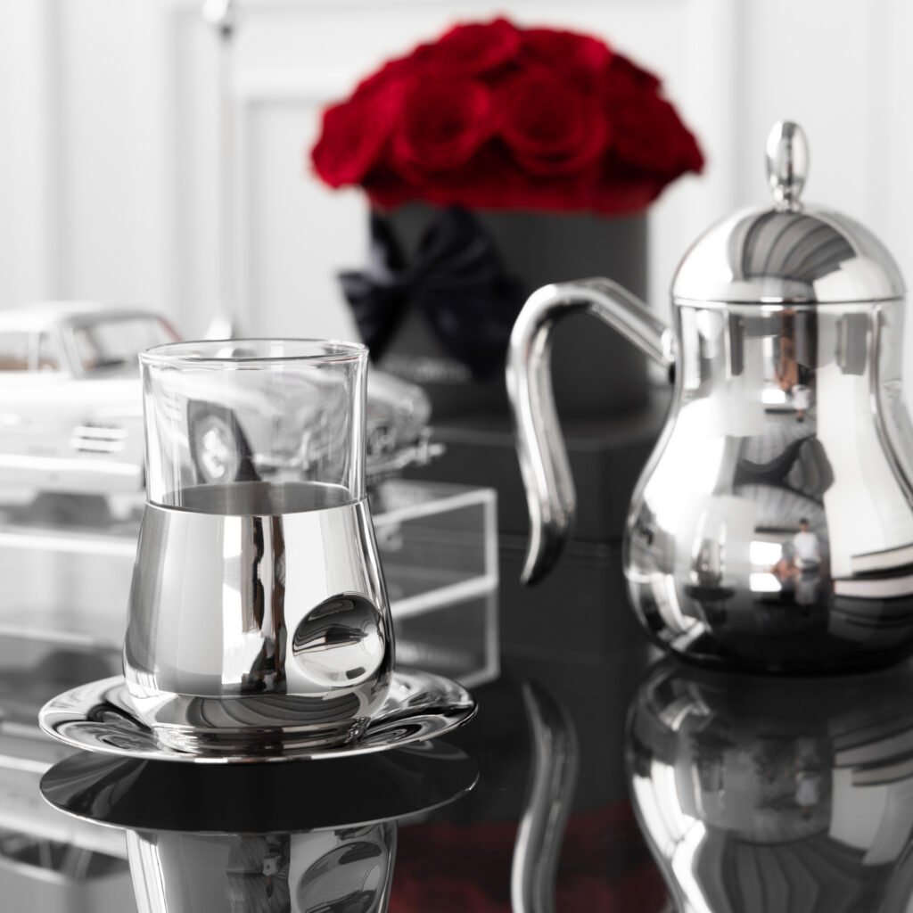 122 3 1 Steel Water Tumbler for Modern Office - Luxury Mirror Polished Stainless Steel Drinking Glass by Apexerahomelife.