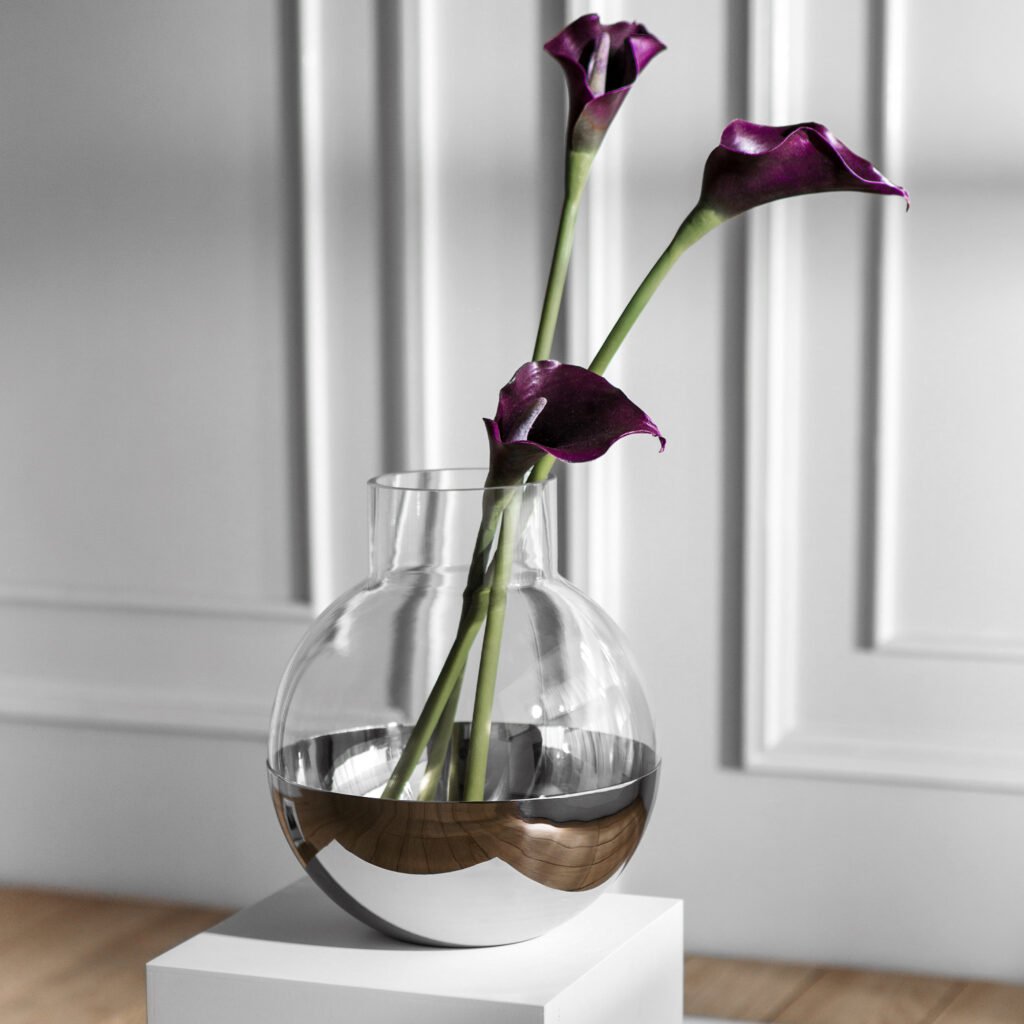 123 5 1 Steel Sphere Vase for Modern Decor - Luxury Mirror Polished Stainless Steel Round Floral Vessel by Apexerahomelife.