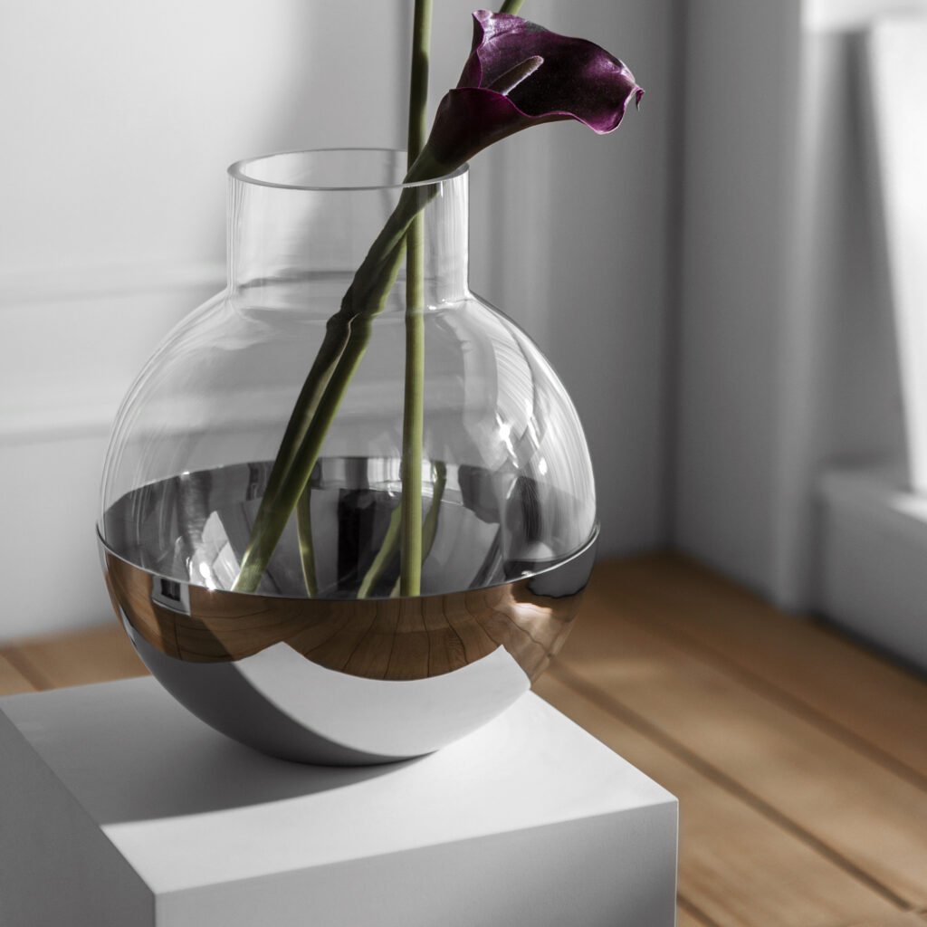 123 6 1 Steel Sphere Vase for Modern Decor - Luxury Mirror Polished Stainless Steel Round Floral Vessel by Apexerahomelife.