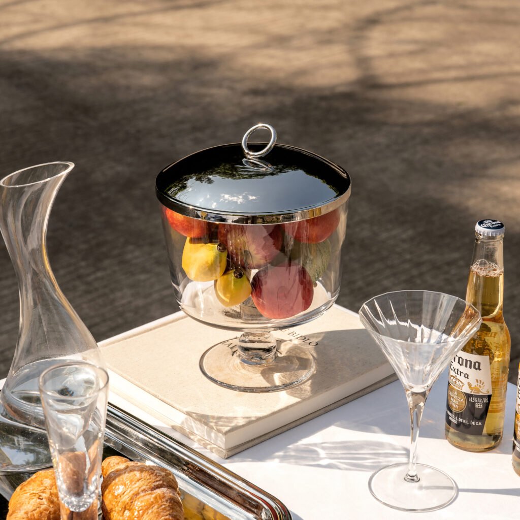 125 6 1 Glass Ice Bucket with Lid and Tongs - Luxury Clear Borosilicate Wine Chiller with Stainless Steel Accents by Apexerahomelife.