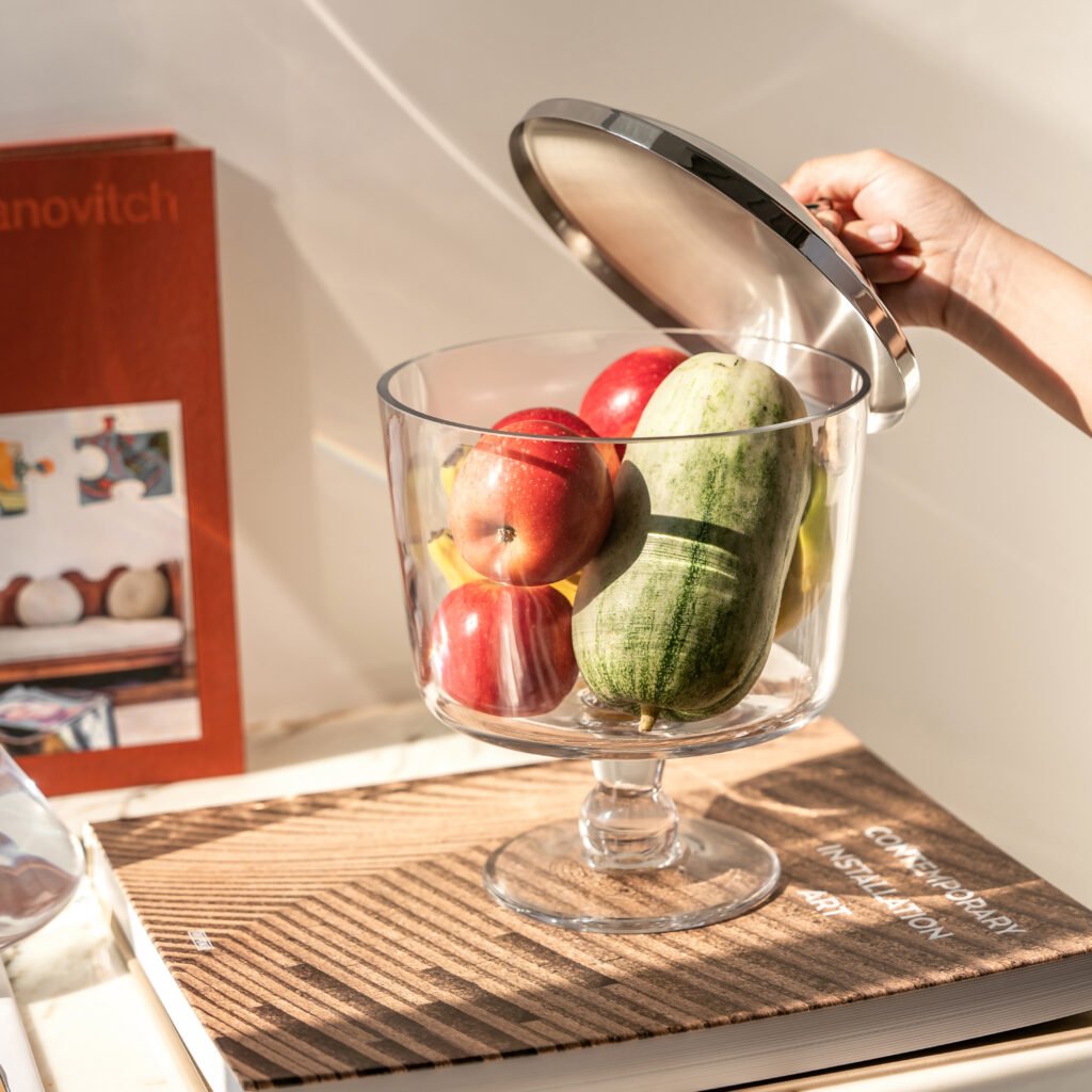 125 8 1 Glass Ice Bucket with Lid and Tongs - Luxury Clear Borosilicate Wine Chiller with Stainless Steel Accents by Apexerahomelife.