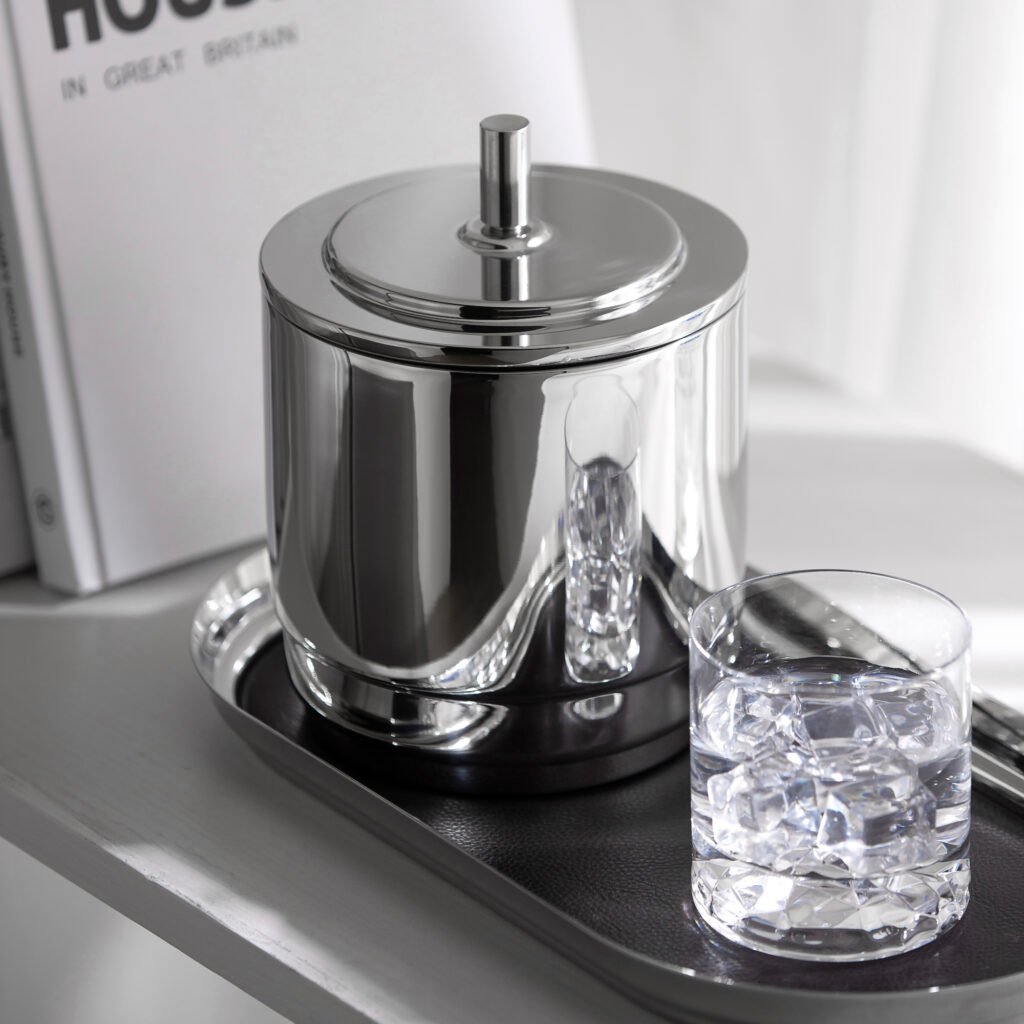 130 2 1 Steel Ice Bucket with Tongs - Luxury Mirror Polished Stainless Steel Wine Chiller by Apexerahomelife.