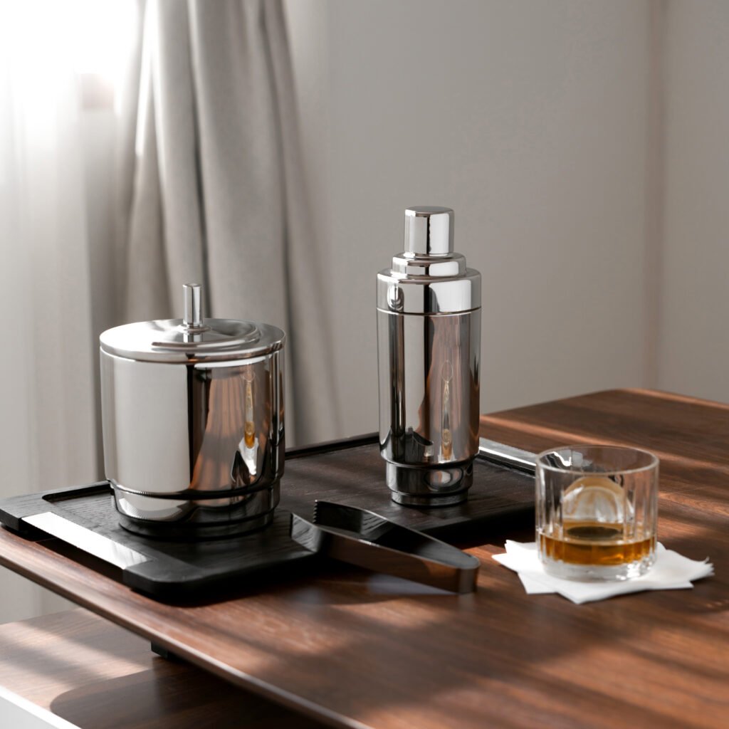 130 6 1 Steel Ice Bucket with Tongs - Luxury Mirror Polished Stainless Steel Wine Chiller by Apexerahomelife.