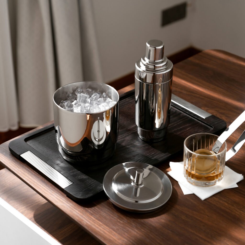 130 7 1 Steel Ice Bucket with Tongs - Luxury Mirror Polished Stainless Steel Wine Chiller by Apexerahomelife.