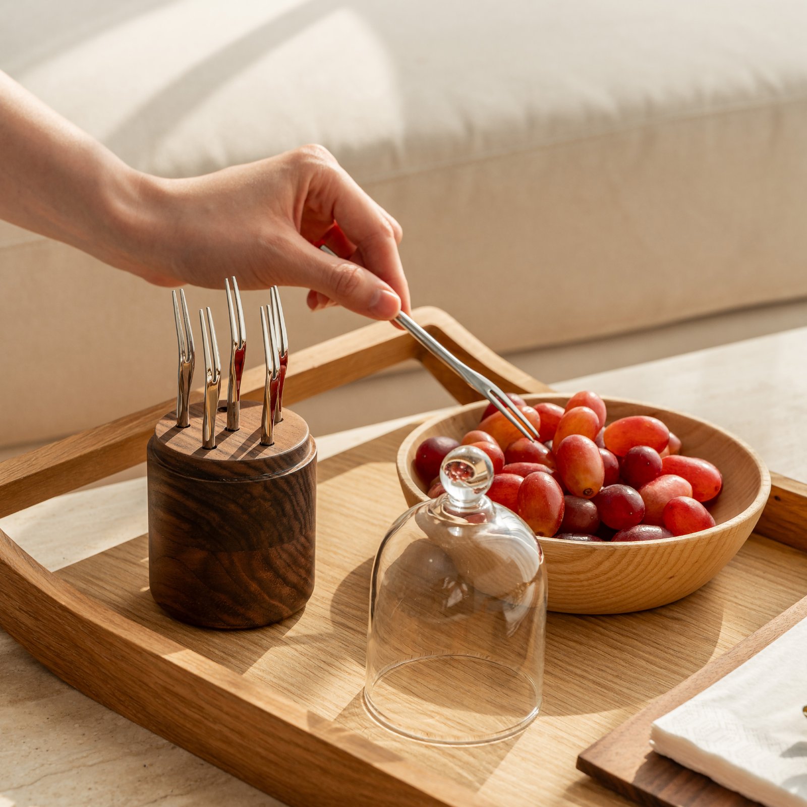 Creative luxury glass cover wooden products fruit signs Feng Shui fruit forks model room decoration ornaments coffee spoons housewarming gifts - Image 6