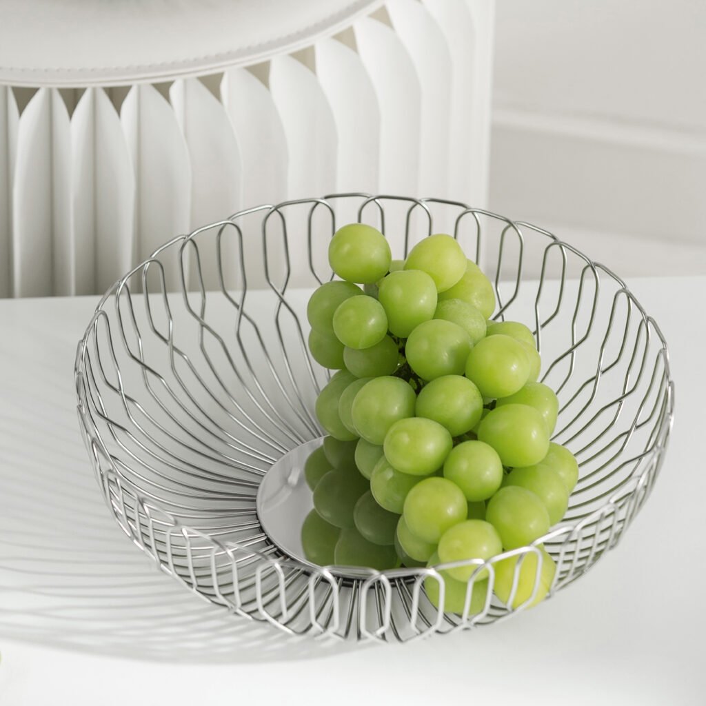 2 4 1 Steel Bread Basket for Artisanal Dining - Premium Mirror Polished Stainless Steel Crinkled Server by Apexerahomelife.