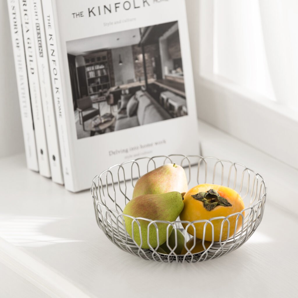 2 6 1 Steel Bread Basket for Artisanal Dining - Premium Mirror Polished Stainless Steel Crinkled Server by Apexerahomelife.