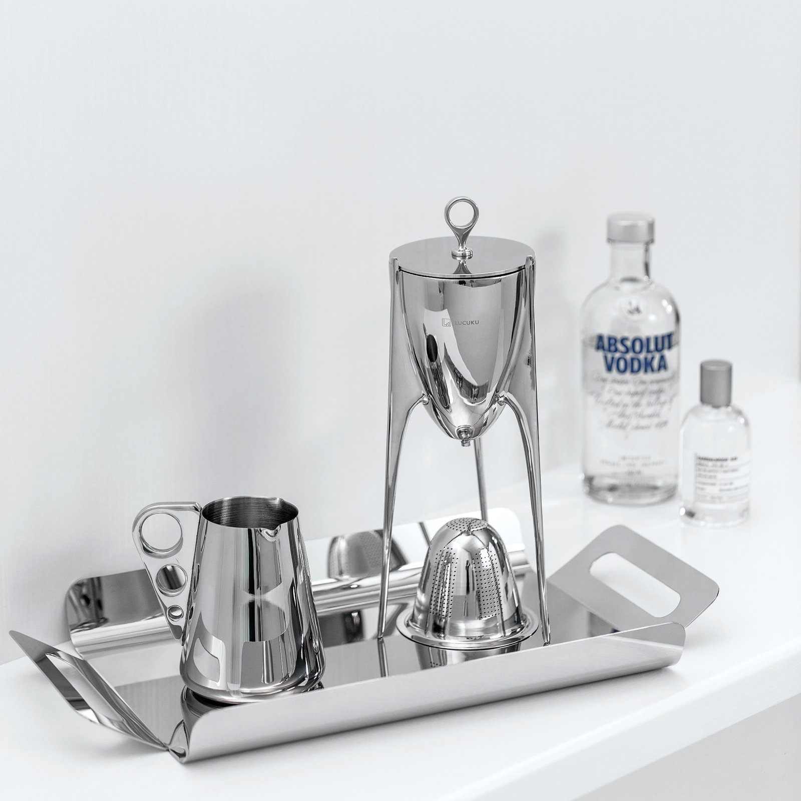 Creative and simple stainless steel European-style home living room filtering and brewing teapot, creative and light luxury single-person kung fu tea set. - Image 4