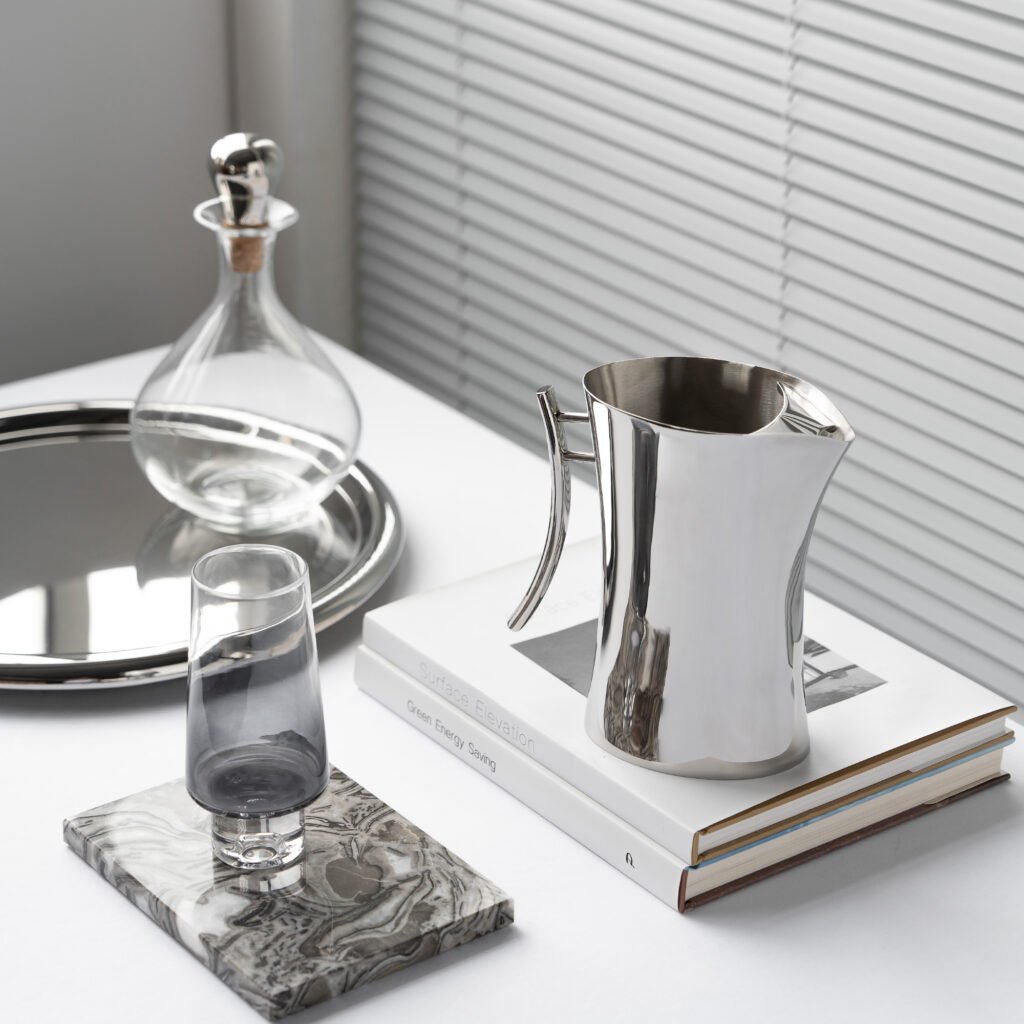 27 1 1 Steel Water Pitcher for Luxury Hospitality - Premium Mirror Polished Stainless Steel Beverage Server by Apexerahomelife.
