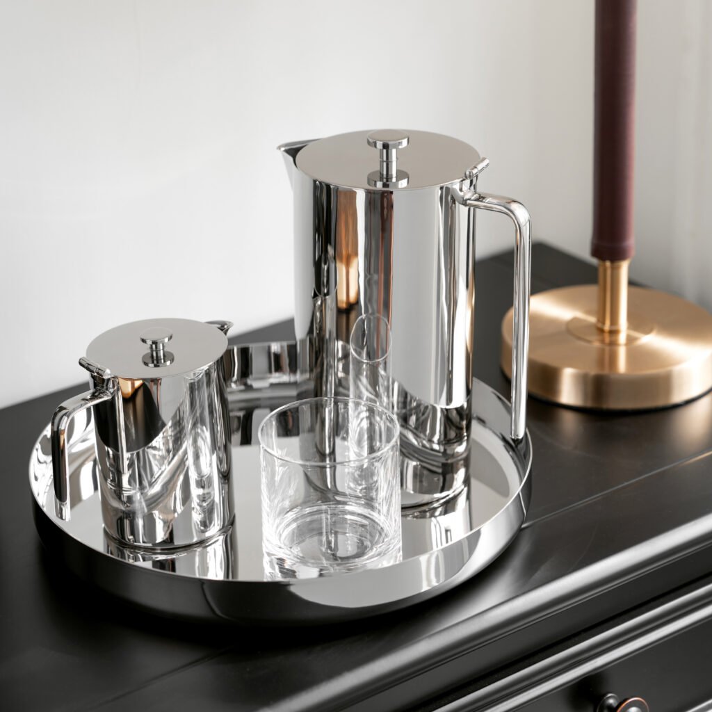 28 1 1 Steel Water Pitcher for Luxury Hospitality - Premium Mirror Polished Stainless Steel Beverage Server by Apexerahomelife.