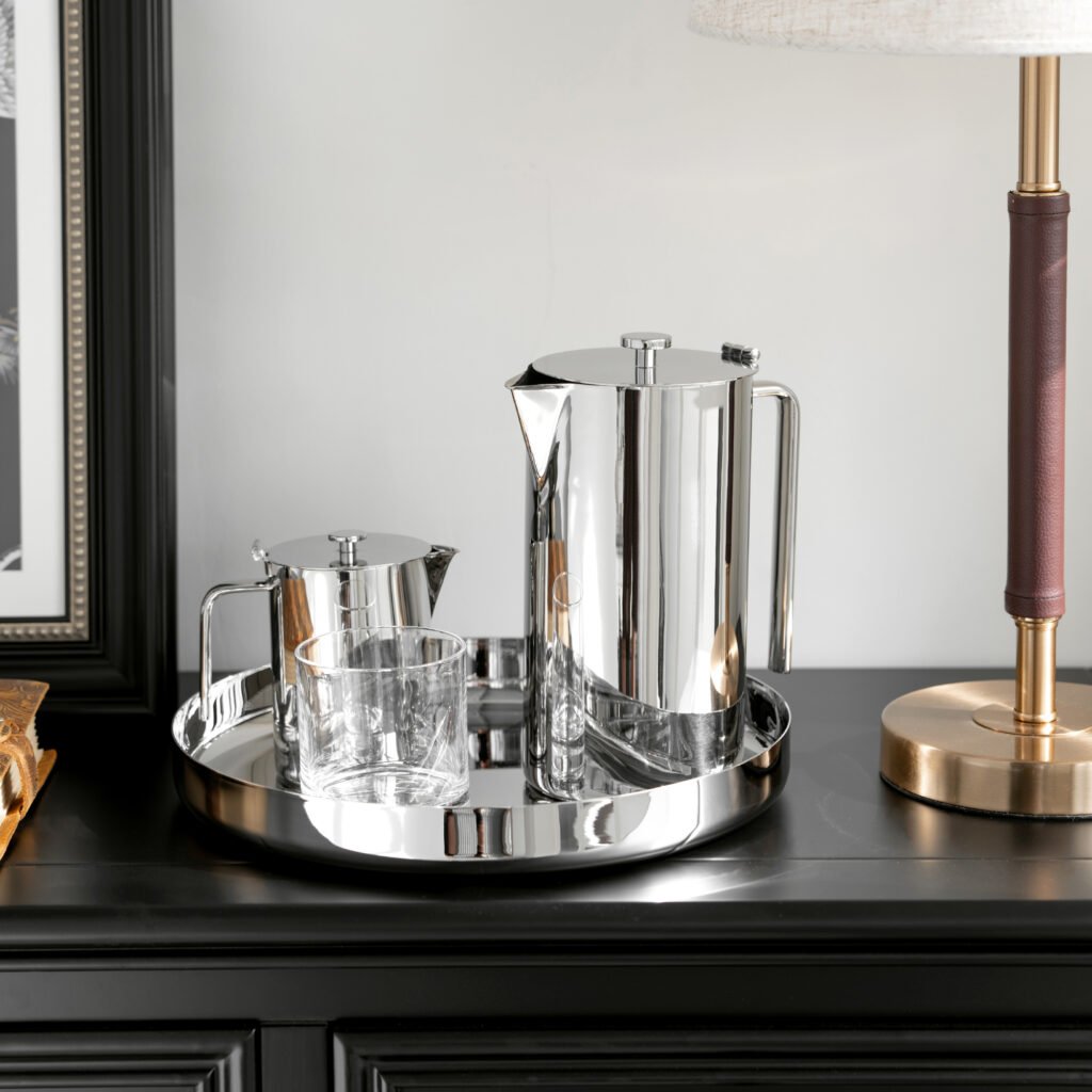 28 2 1 Steel Water Pitcher for Luxury Hospitality - Premium Mirror Polished Stainless Steel Beverage Server by Apexerahomelife.