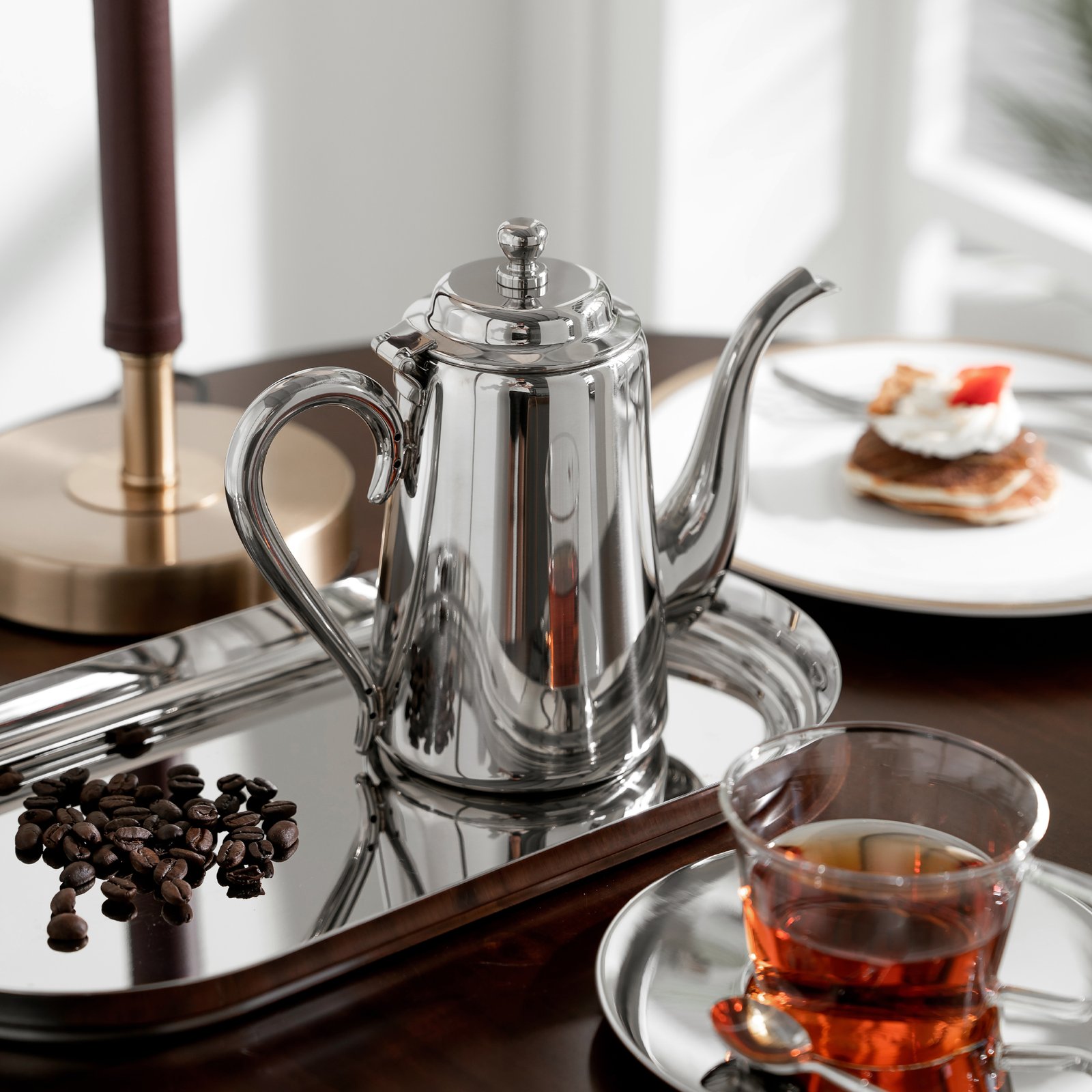 Creative stainless steel hand-brewed coffee pot, cold water bottle, teapot, long spout, light luxury, anti-scalding, hanging ear pot, coffee and tea brewing utensils - Image 3