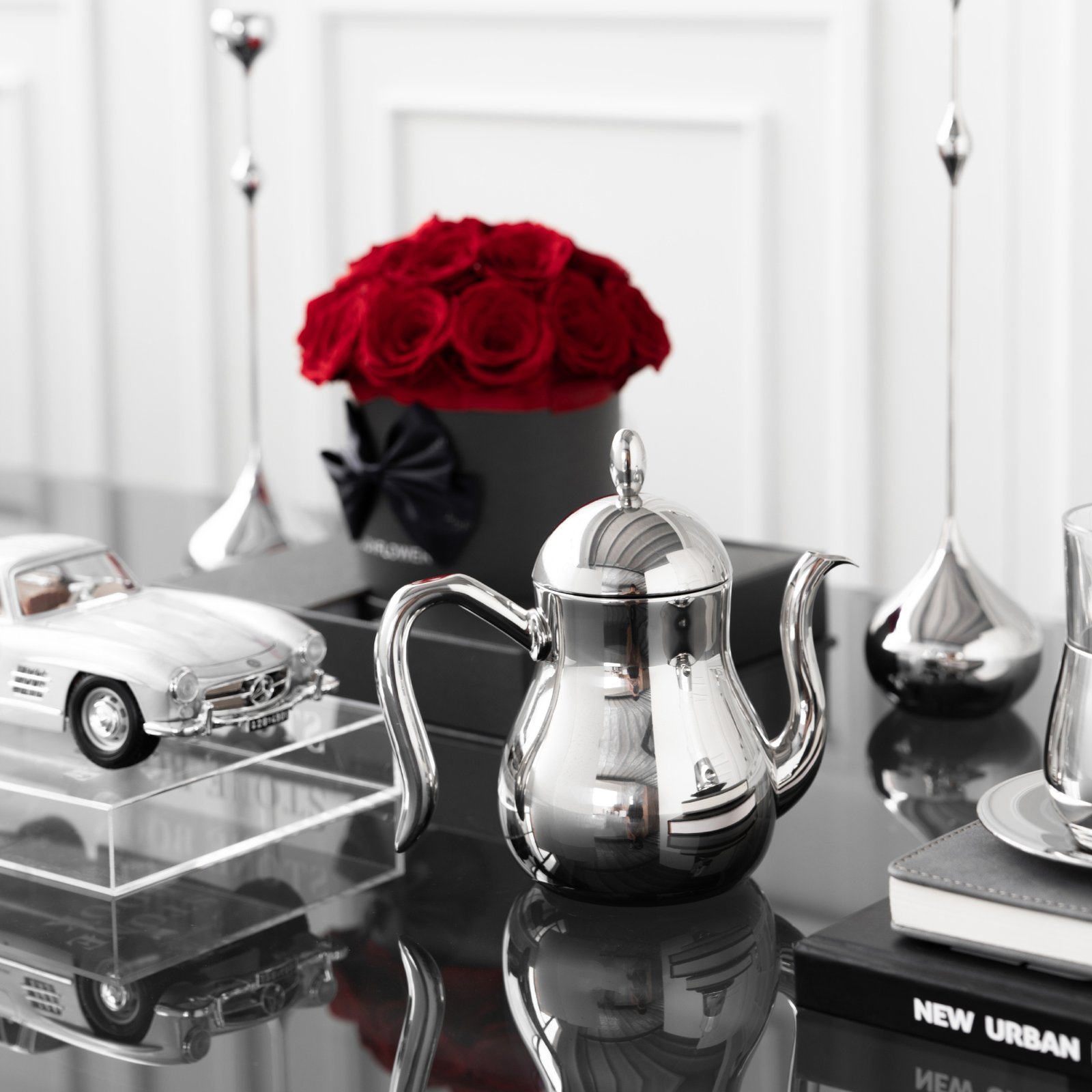 European-style creative stainless steel coffee pot, light luxury household cold water kettle, high-temperature resistant water cup and teapot set, home decoration items - Image 6