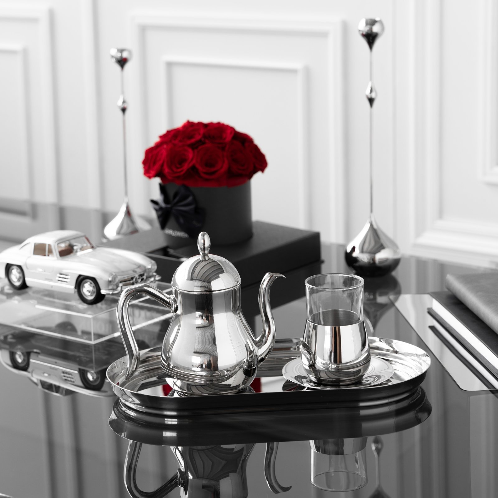 European-style creative stainless steel coffee pot, light luxury household cold water kettle, high-temperature resistant water cup and teapot set, home decoration items - Image 3