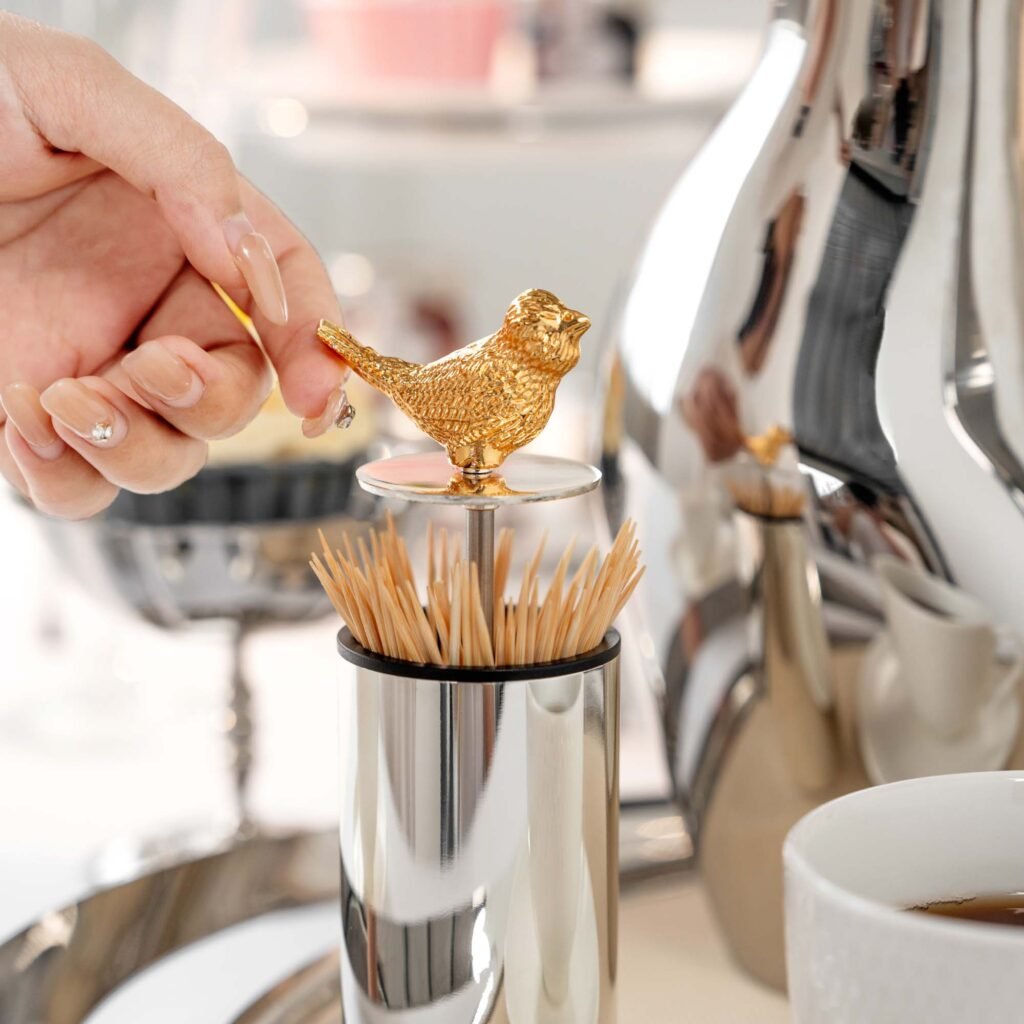4 7 Steel Cat Toothpick Holder - Luxury Mirror Polished Stainless Steel Kitten Decor by Apexerahomelife.