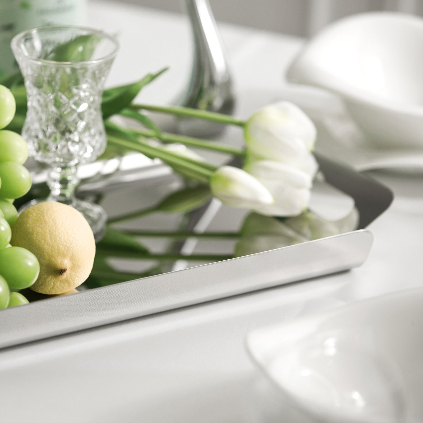 Rectangular European-style large tray water cup plate, household ins stainless steel Western plate, fruit and dessert plate - Image 7