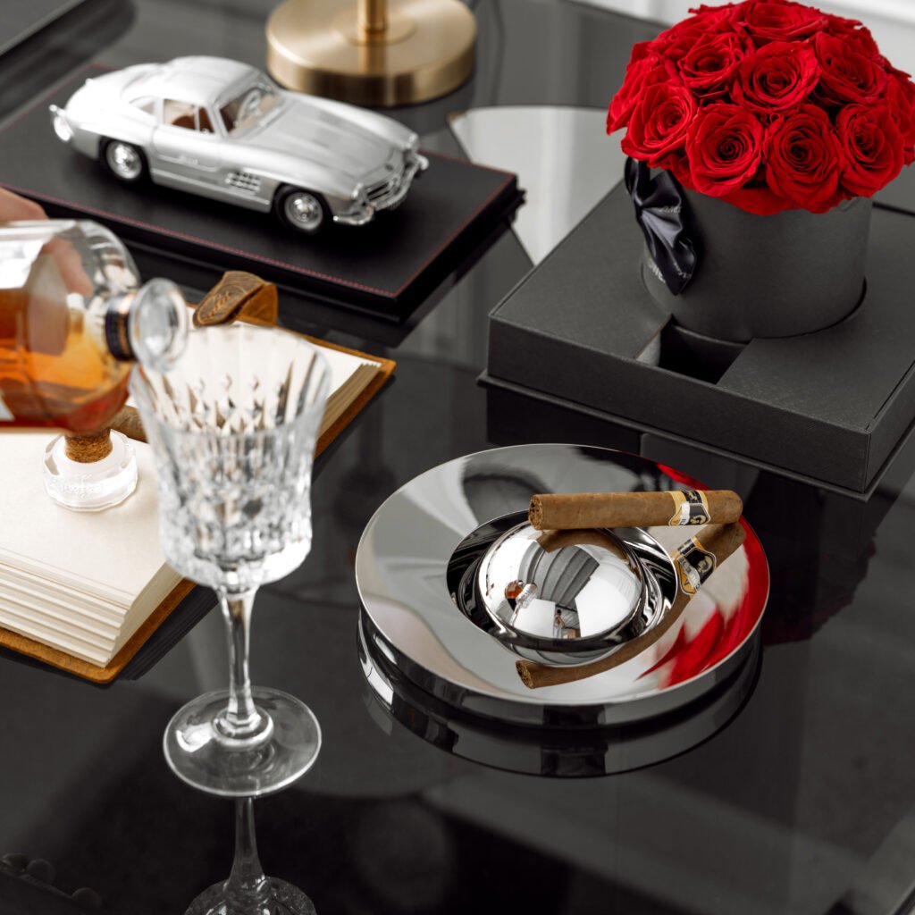 49 5 1 Steel Modern Ashtray for Luxury Lounges - Premium Mirror Polished Stainless Steel Smoking Accessory by Apexerahomelife.