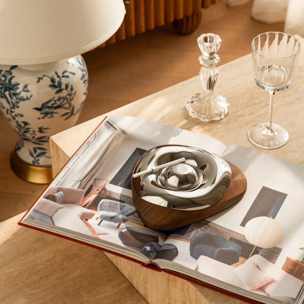 53 6 1 Steel Egg Ashtray for Luxury Interiors - Premium Mirror Polished Stainless Steel Pedestal Ash Basin by Apexerahomelife.