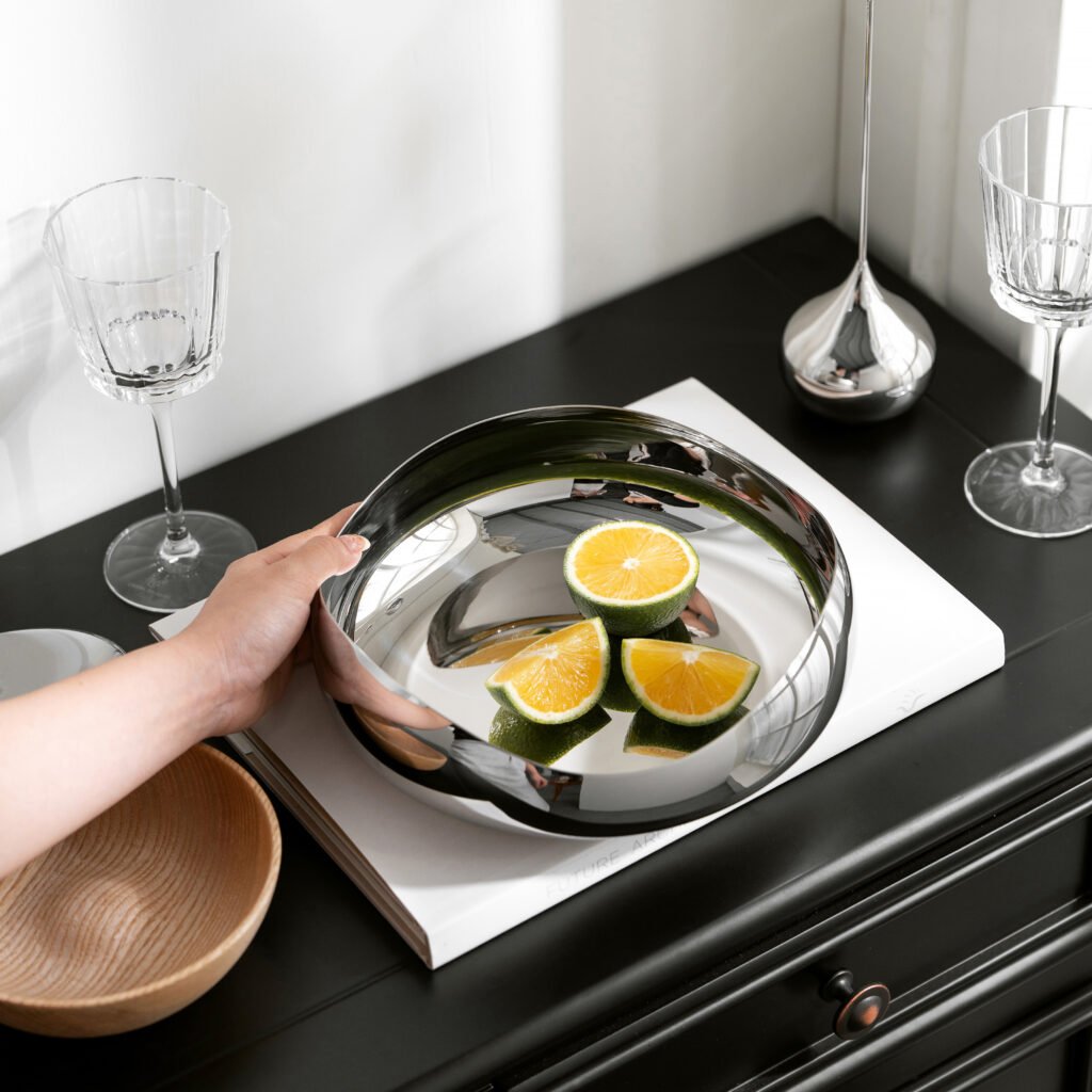 57 2 1 Steel Deep Bowl for Luxury Interiors - Premium Mirror Polished Stainless Steel Fruit Basin by Apexerahomelife.
