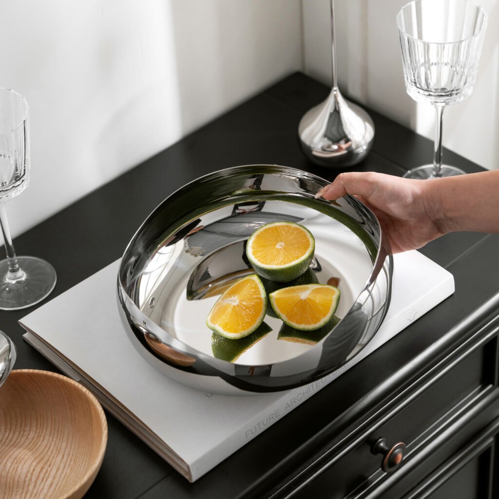57 3 1 Steel Deep Bowl for Luxury Interiors - Premium Mirror Polished Stainless Steel Fruit Basin by Apexerahomelife.