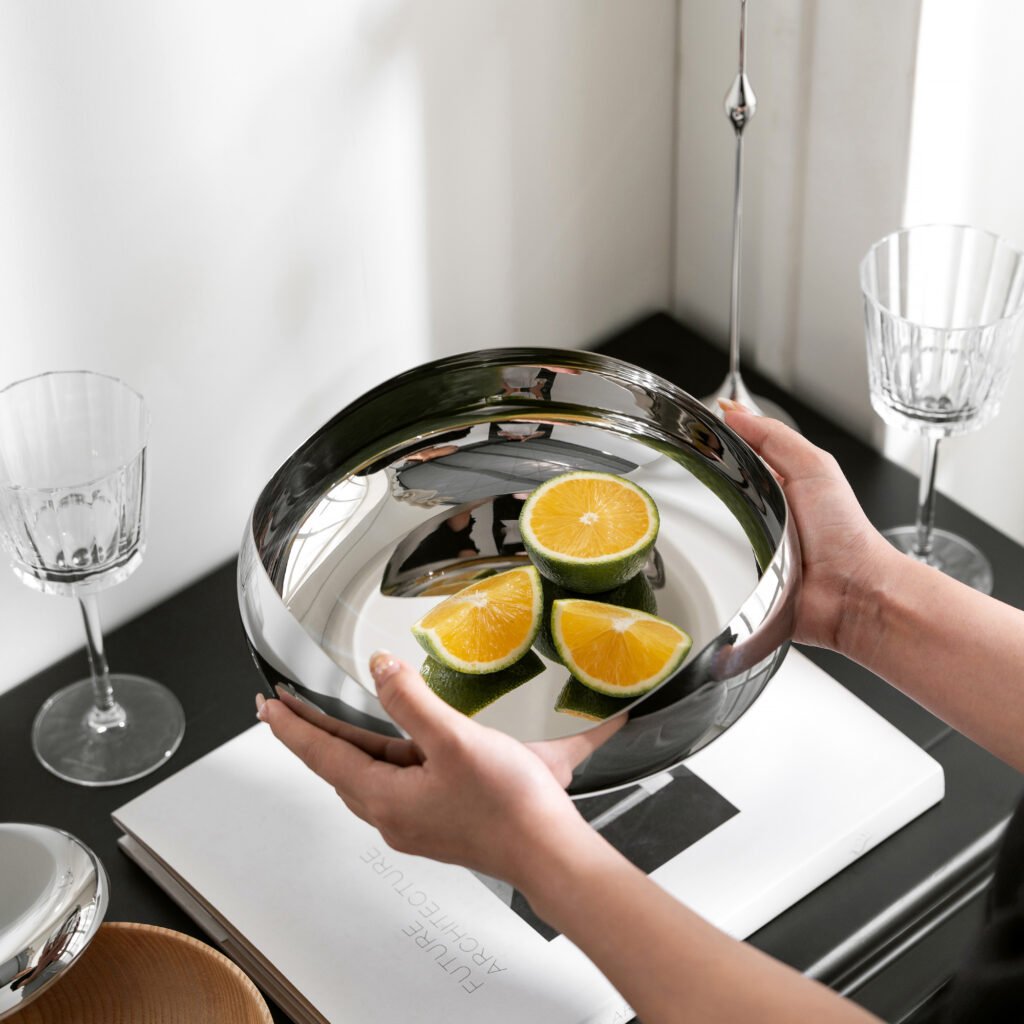 57 4 1 Steel Deep Bowl for Luxury Interiors - Premium Mirror Polished Stainless Steel Fruit Basin by Apexerahomelife.