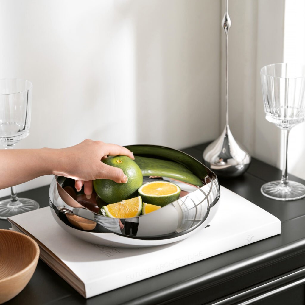57 5 1 Steel Deep Bowl for Luxury Interiors - Premium Mirror Polished Stainless Steel Fruit Basin by Apexerahomelife.
