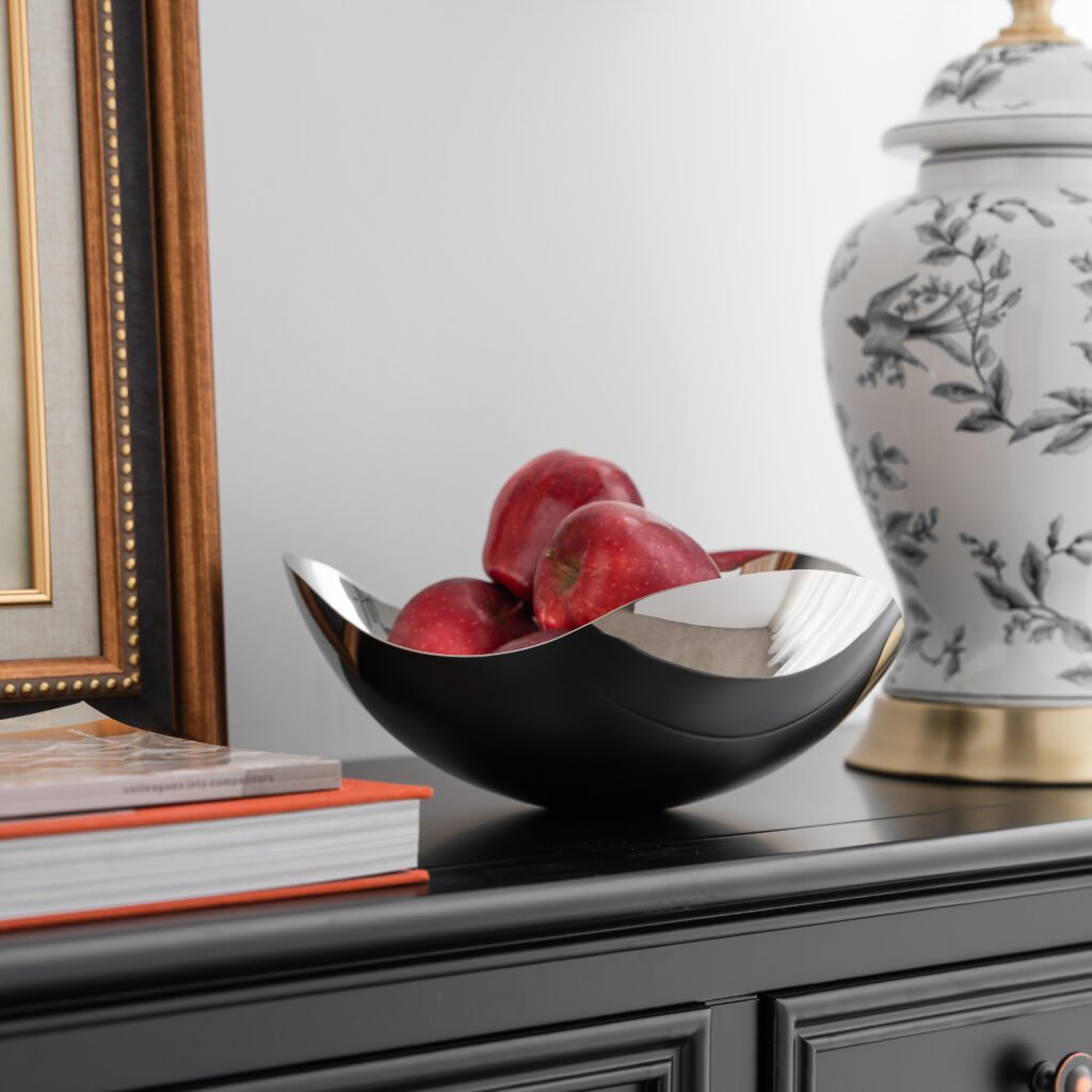58 4 1 Steel Shallow Platter for Luxury Interiors - Premium Mirror Polished Stainless Steel Fruit Bowl by Apexerahomelife.