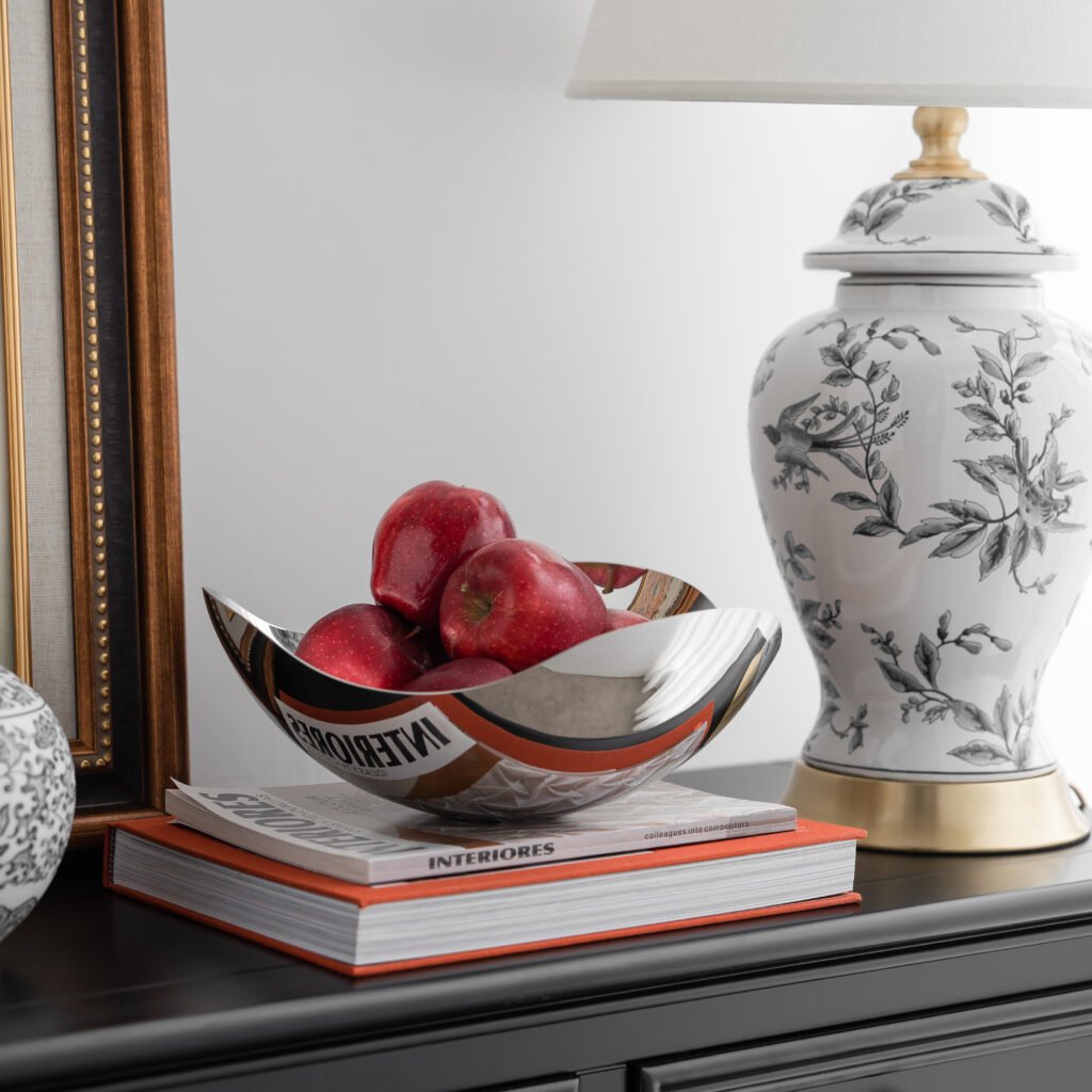 58 5 1 Steel Shallow Platter for Luxury Interiors - Premium Mirror Polished Stainless Steel Fruit Bowl by Apexerahomelife.