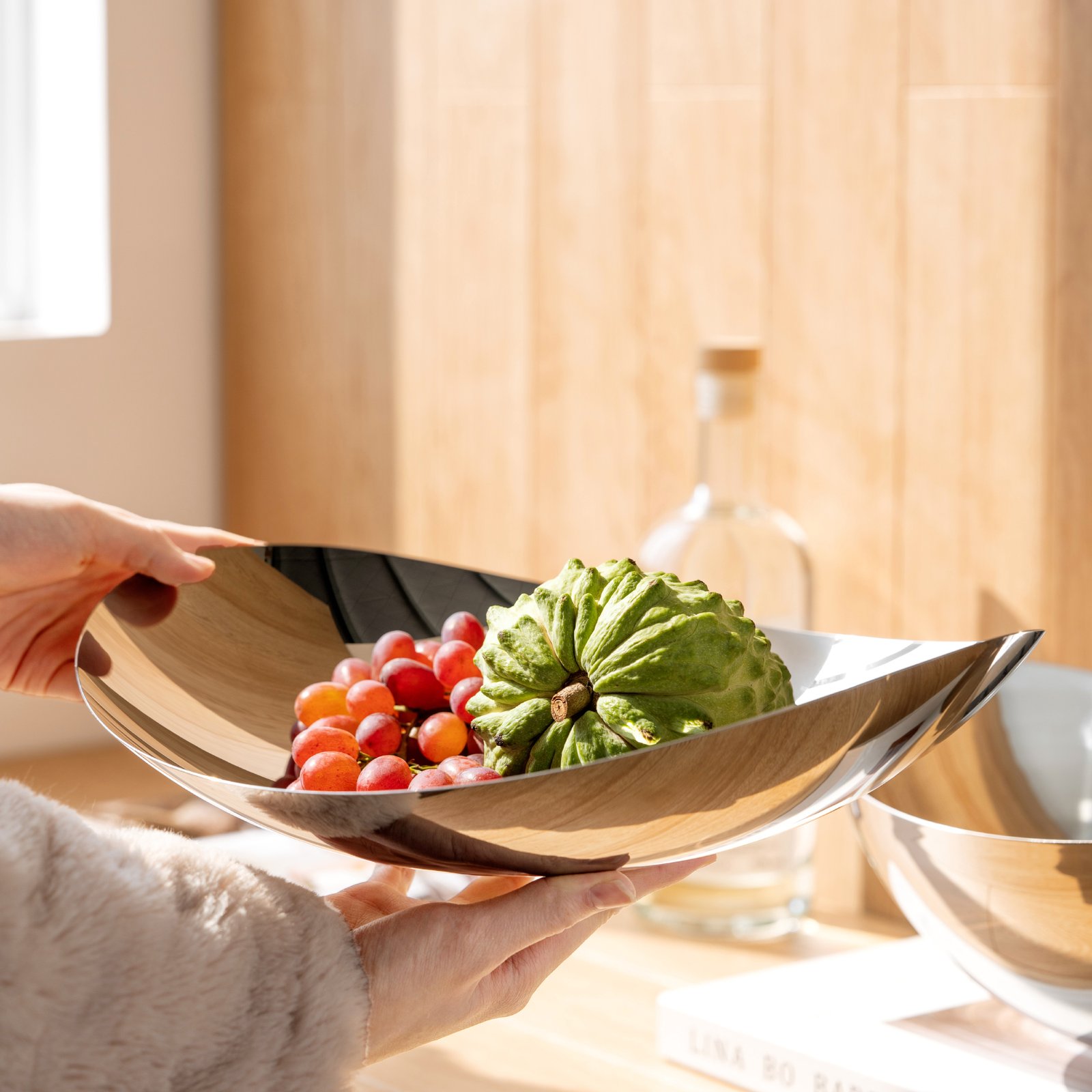 Creative shaped stainless steel fruit plate, light luxury coffee table, snack bowl, nut bowl, afternoon tea set, model room decorative items - Image 2