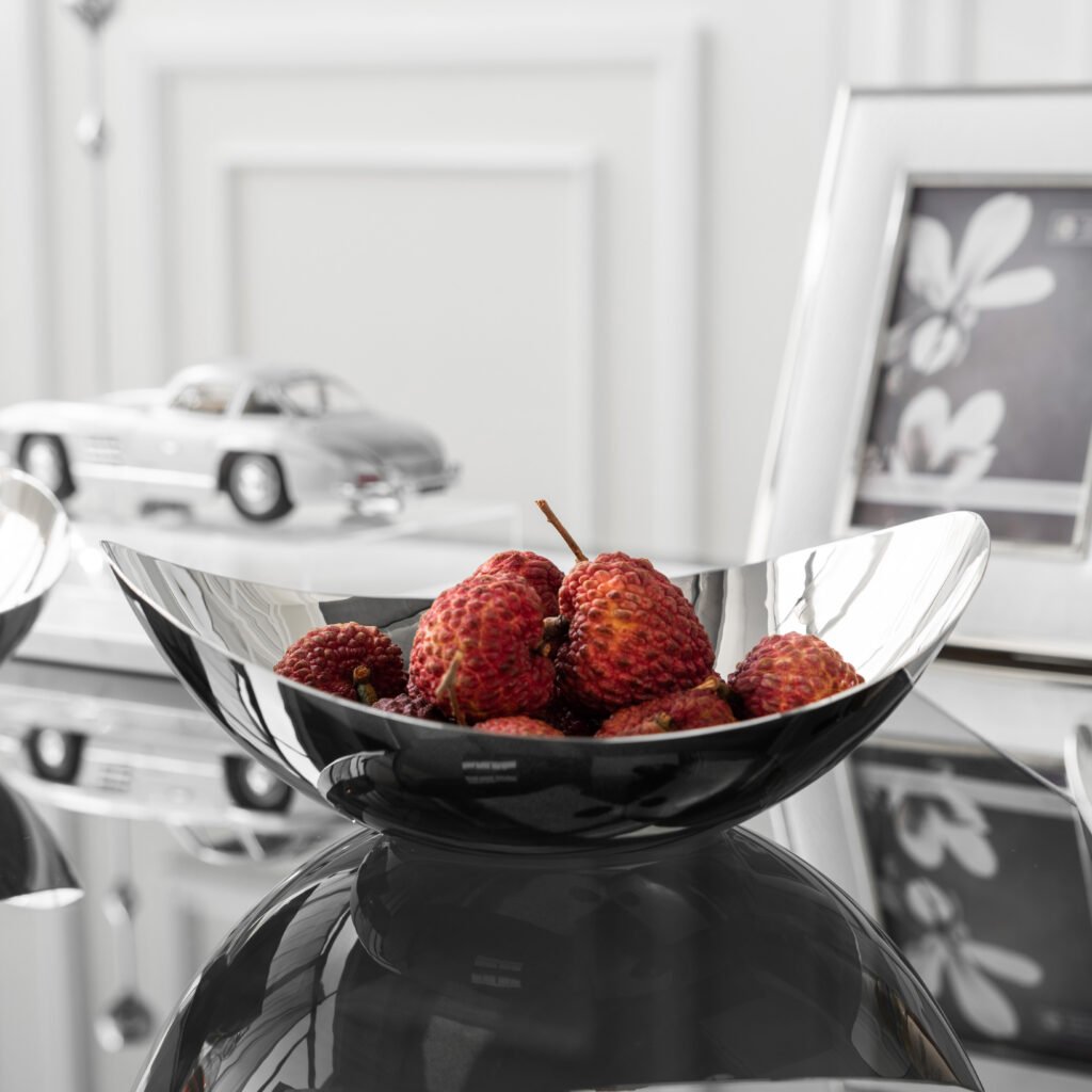 60 1 1 Apexerahomelife Revolutionary Steel Orbital Platter Mirror Polished Fruit Bowl