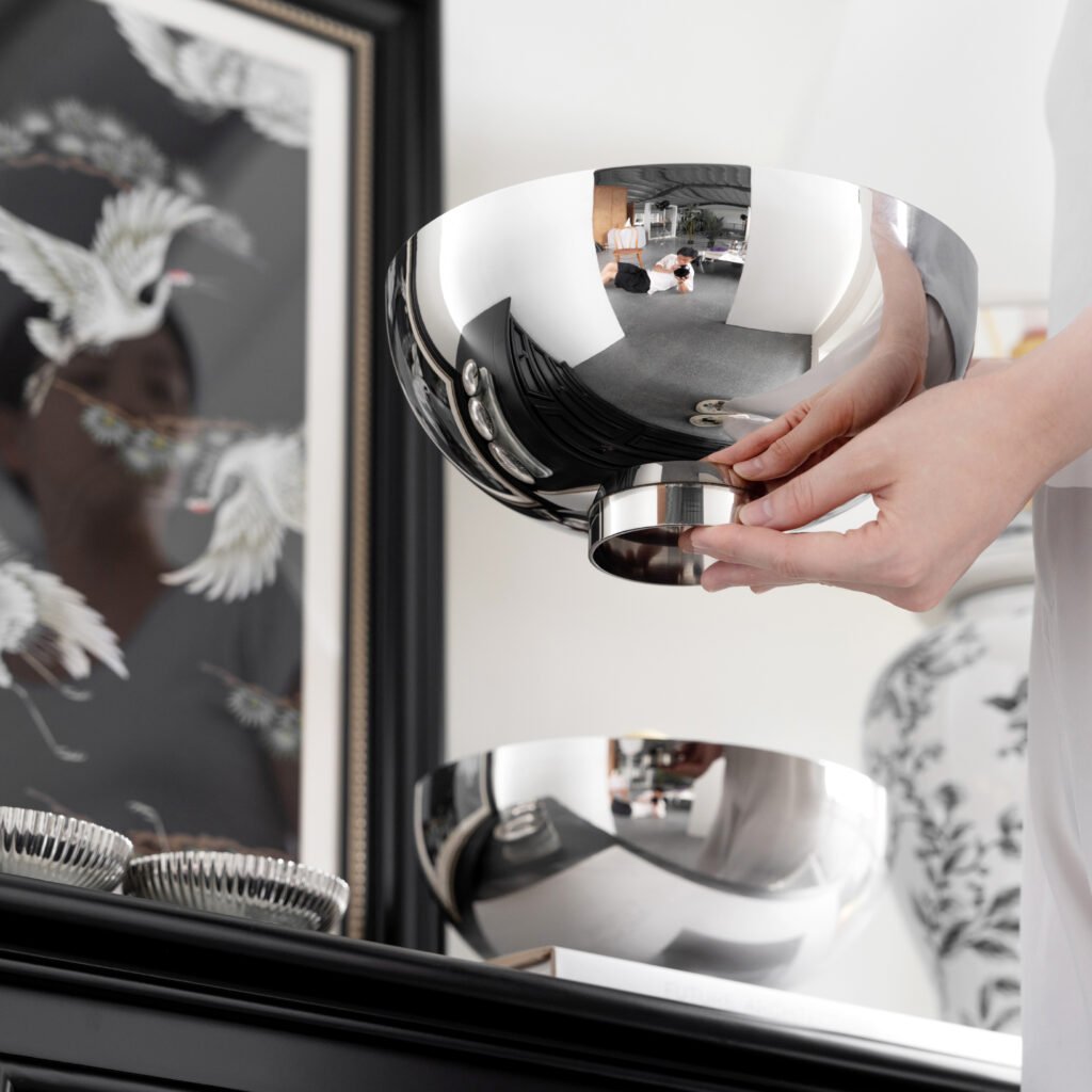 61 2 1 Steel Circular Platter for Luxury Display - Premium Mirror Polished Stainless Steel Fruit Base by Apexerahomelife.