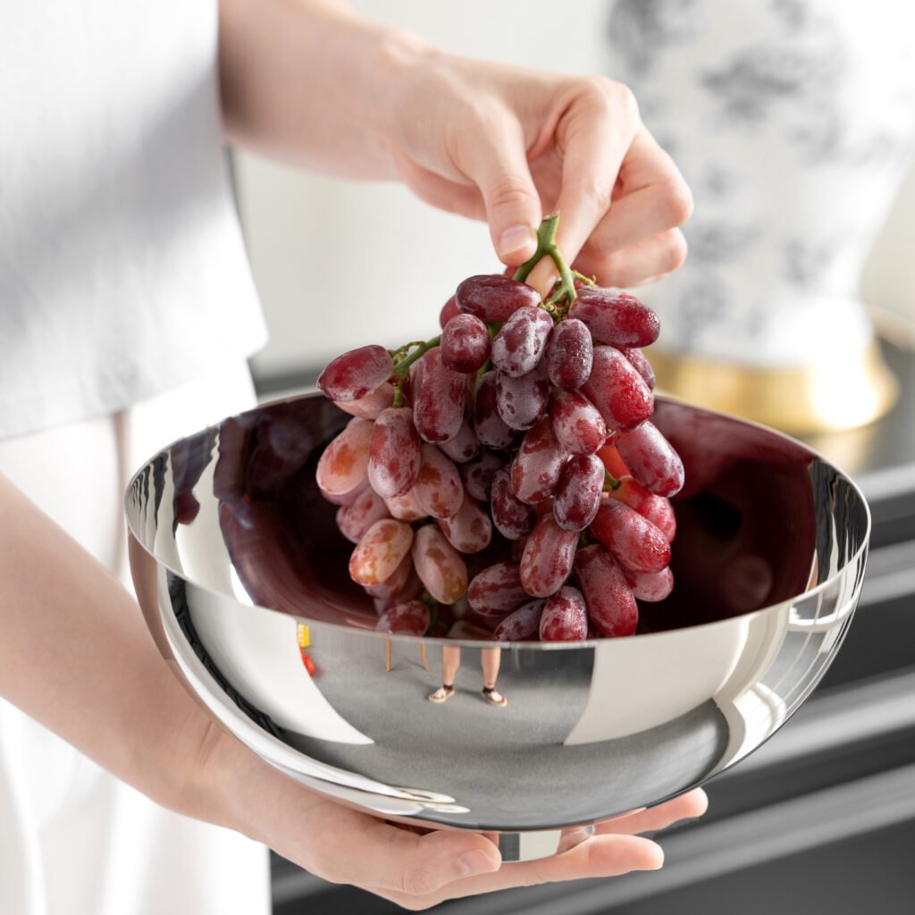 61 4 1 Steel Circular Platter for Luxury Display - Premium Mirror Polished Stainless Steel Fruit Base by Apexerahomelife.
