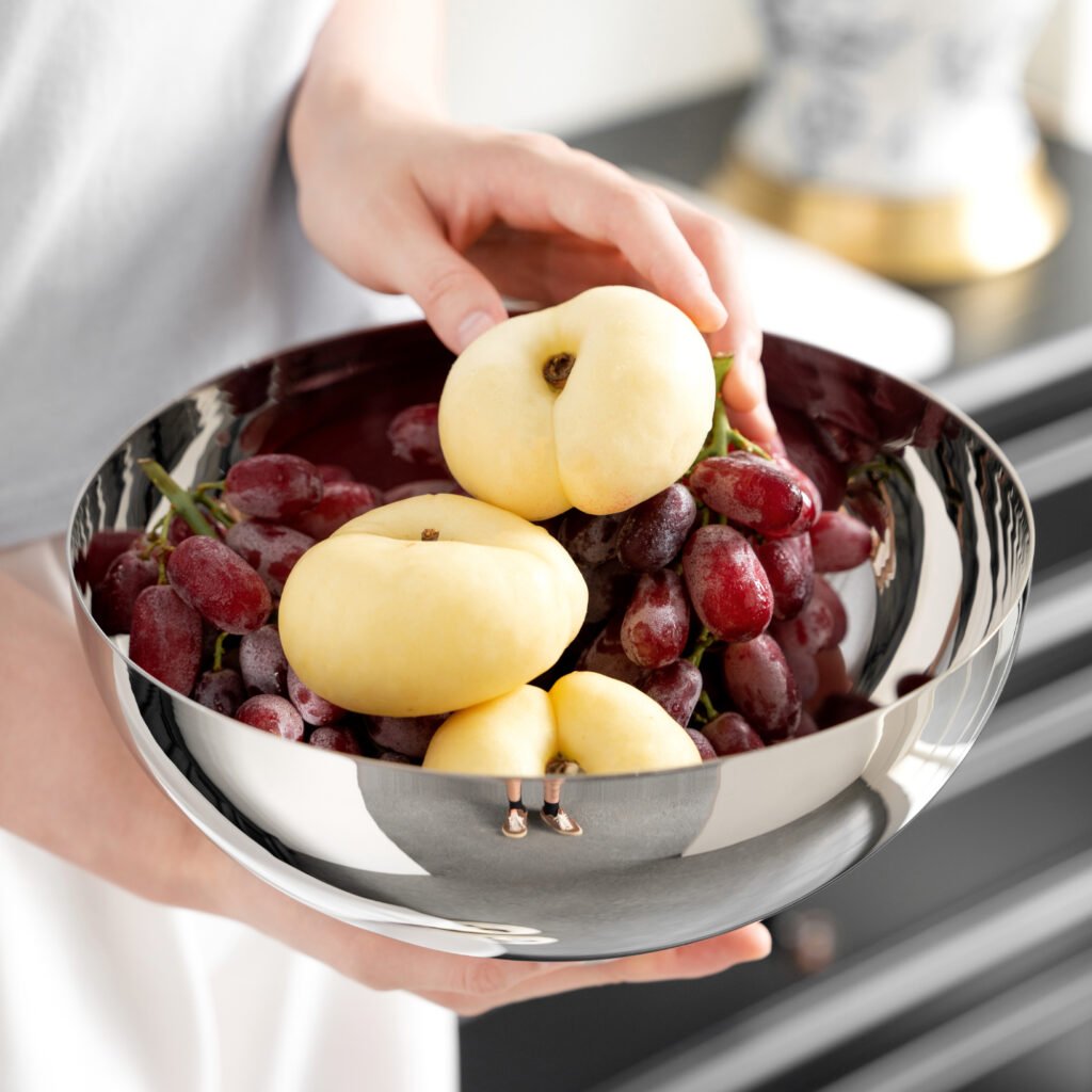 61 5 1 Steel Circular Platter for Luxury Display - Premium Mirror Polished Stainless Steel Fruit Base by Apexerahomelife.