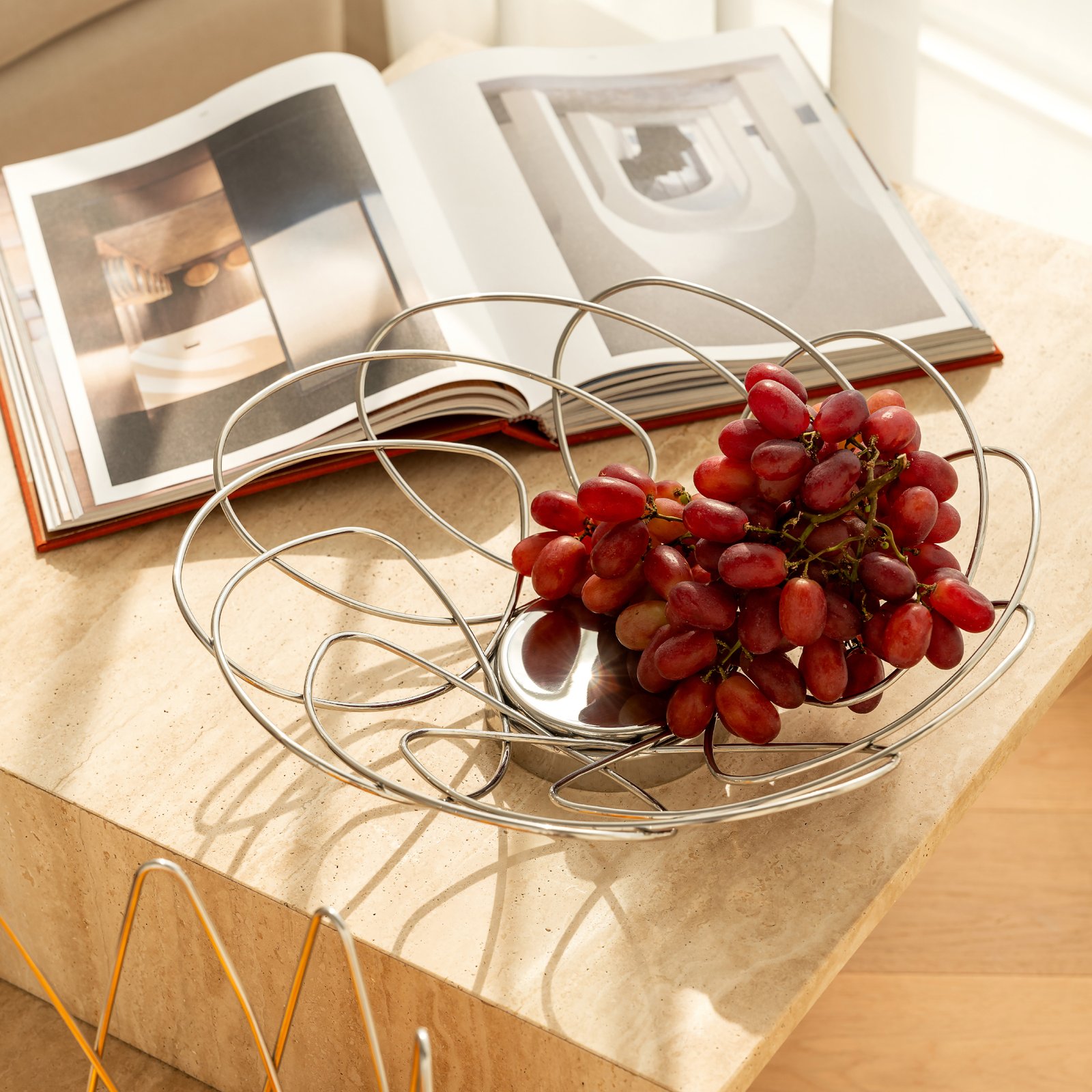 Nordic style ins light luxury creative design, stainless steel creative modern living room, household coffee table, fruit plate, fruit basket, model room decoration - Image 7