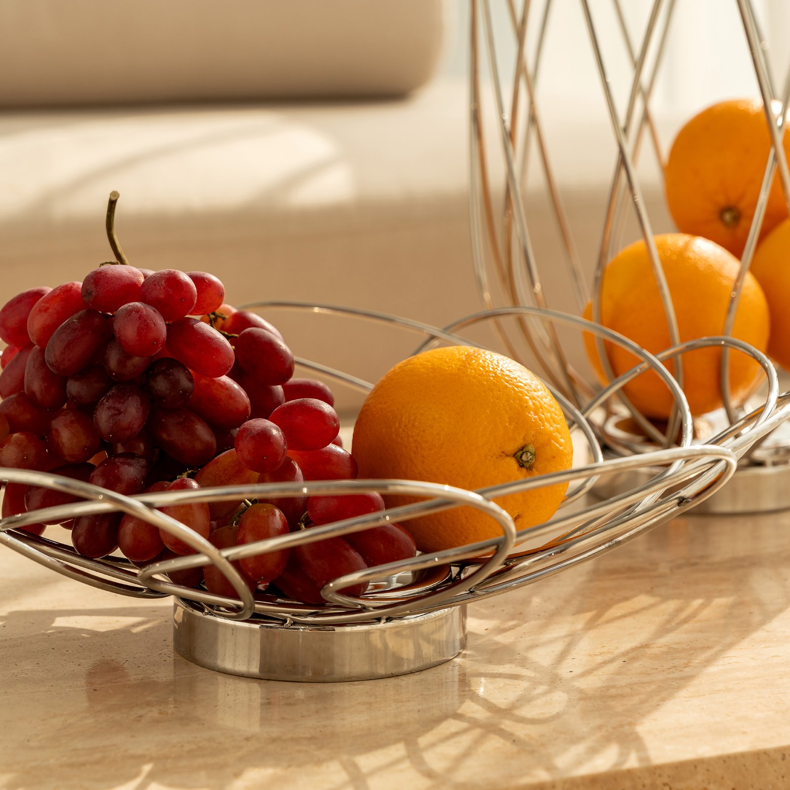 Nordic style ins light luxury creative design, stainless steel creative modern living room, household coffee table, fruit plate, fruit basket, model room decoration - Image 9