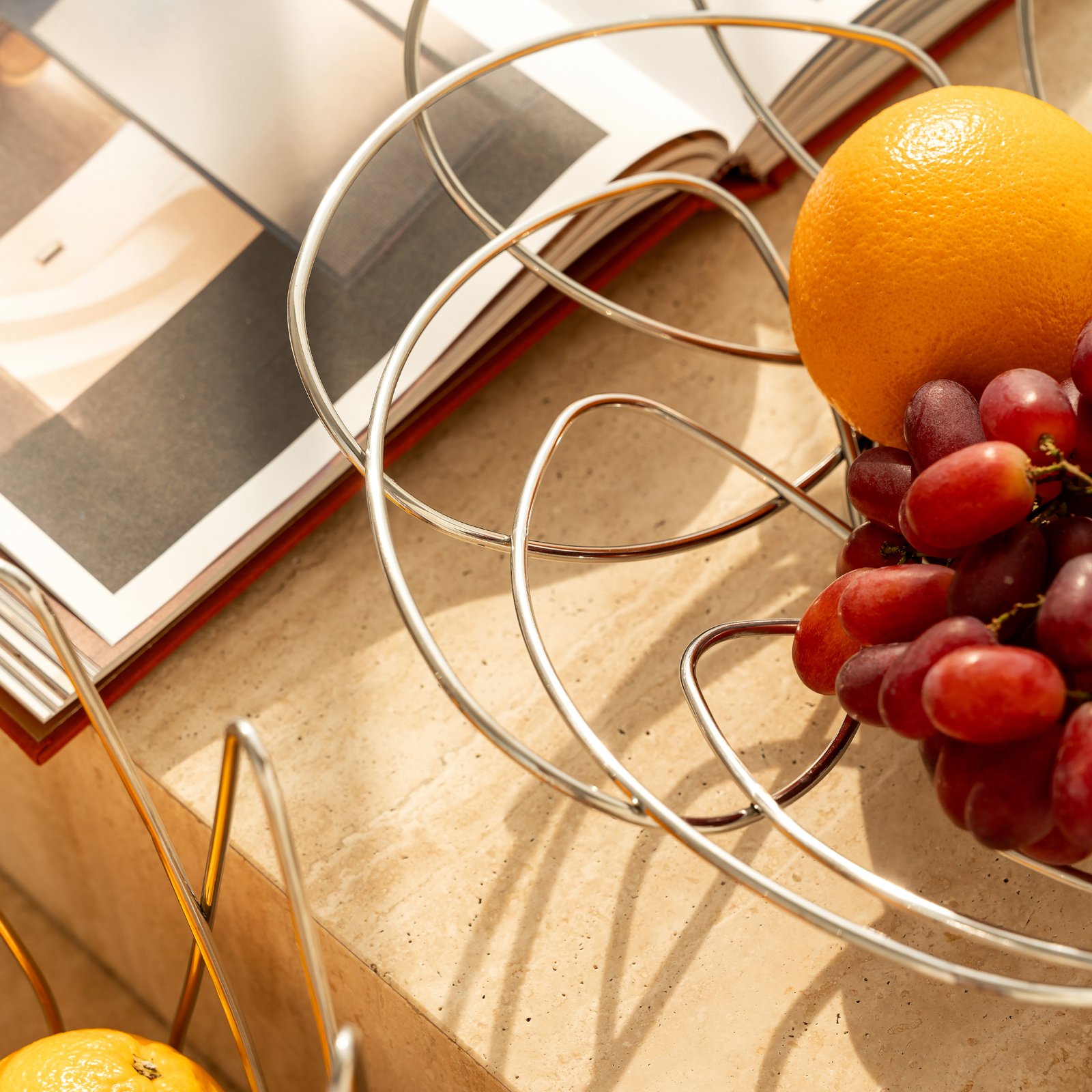 Nordic style ins light luxury creative design, stainless steel creative modern living room, household coffee table, fruit plate, fruit basket, model room decoration - Image 10