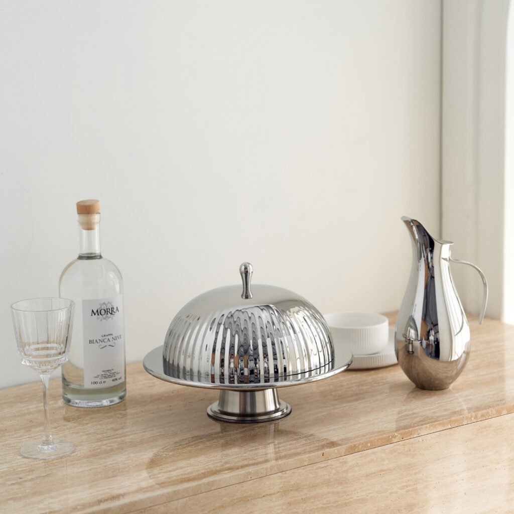 68 1 1 Steel Swirl Plate for Artistic Desserts - Luxury Mirror Polished Stainless Steel Mousse Dish by Apexerahomelife.