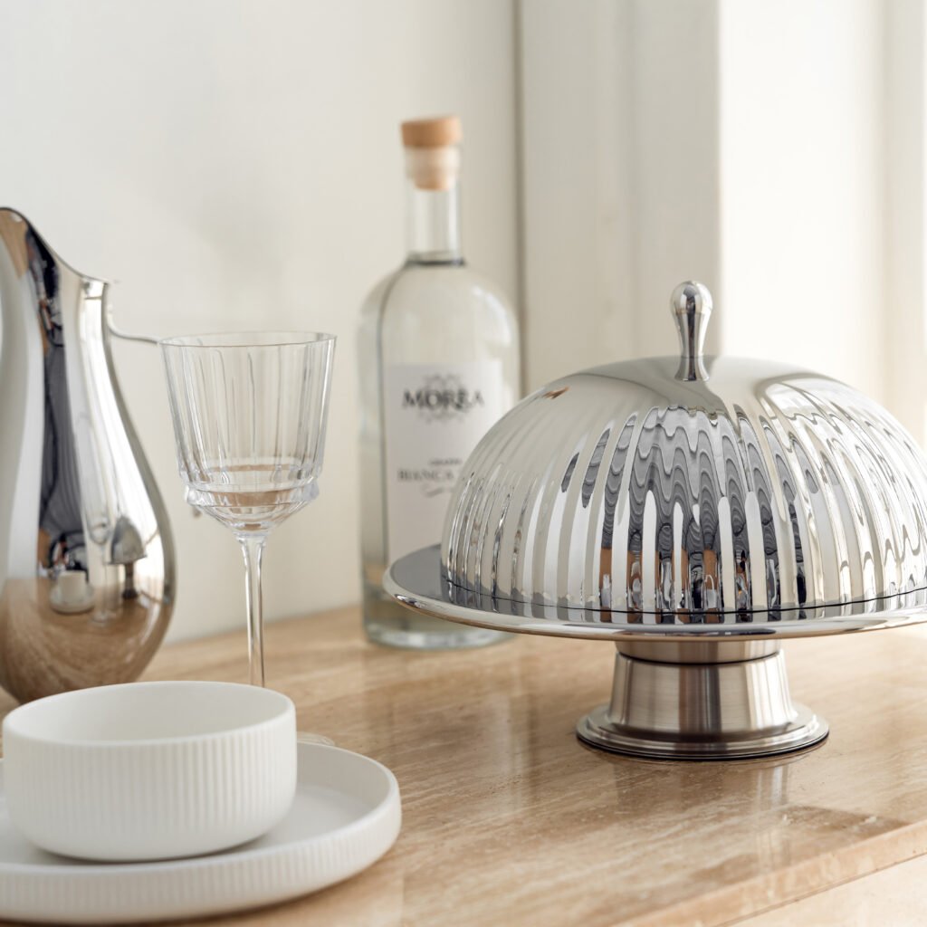 68 3 1 Steel Swirl Plate for Artistic Desserts - Luxury Mirror Polished Stainless Steel Mousse Dish by Apexerahomelife.